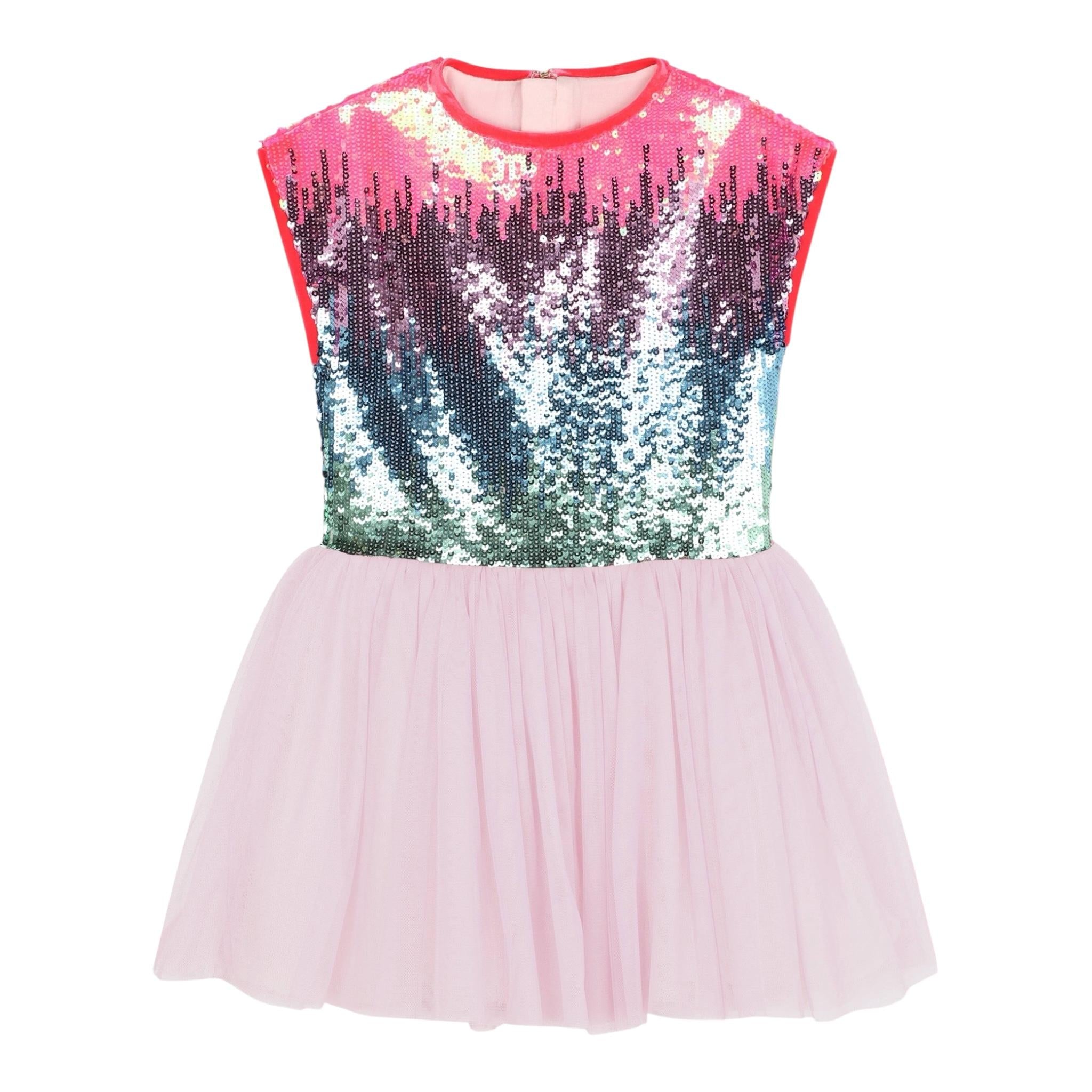 BillIEBLUSH abito multicolor giromanica con pailletts Rosa per Bambina U20650 ROSA BillIEBLUSH
