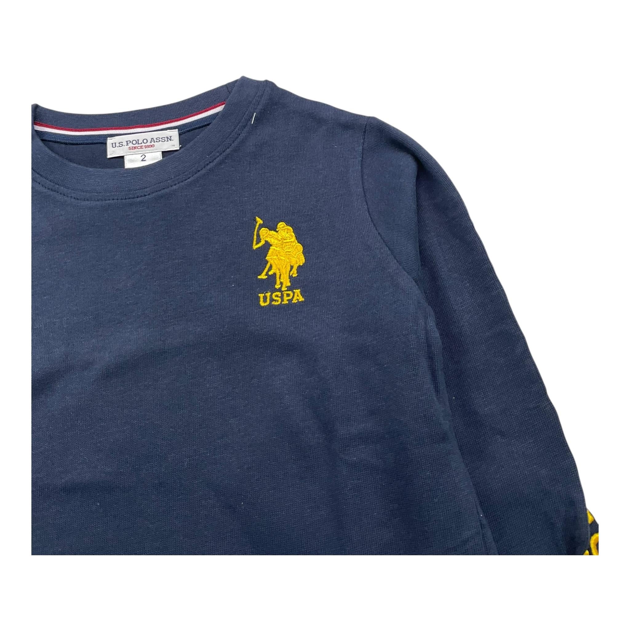 U.S. POLO ASSN shirt girocollo tinta unita con logo Blu per Bambino US40568 BLU U.S. POLO ASSN
