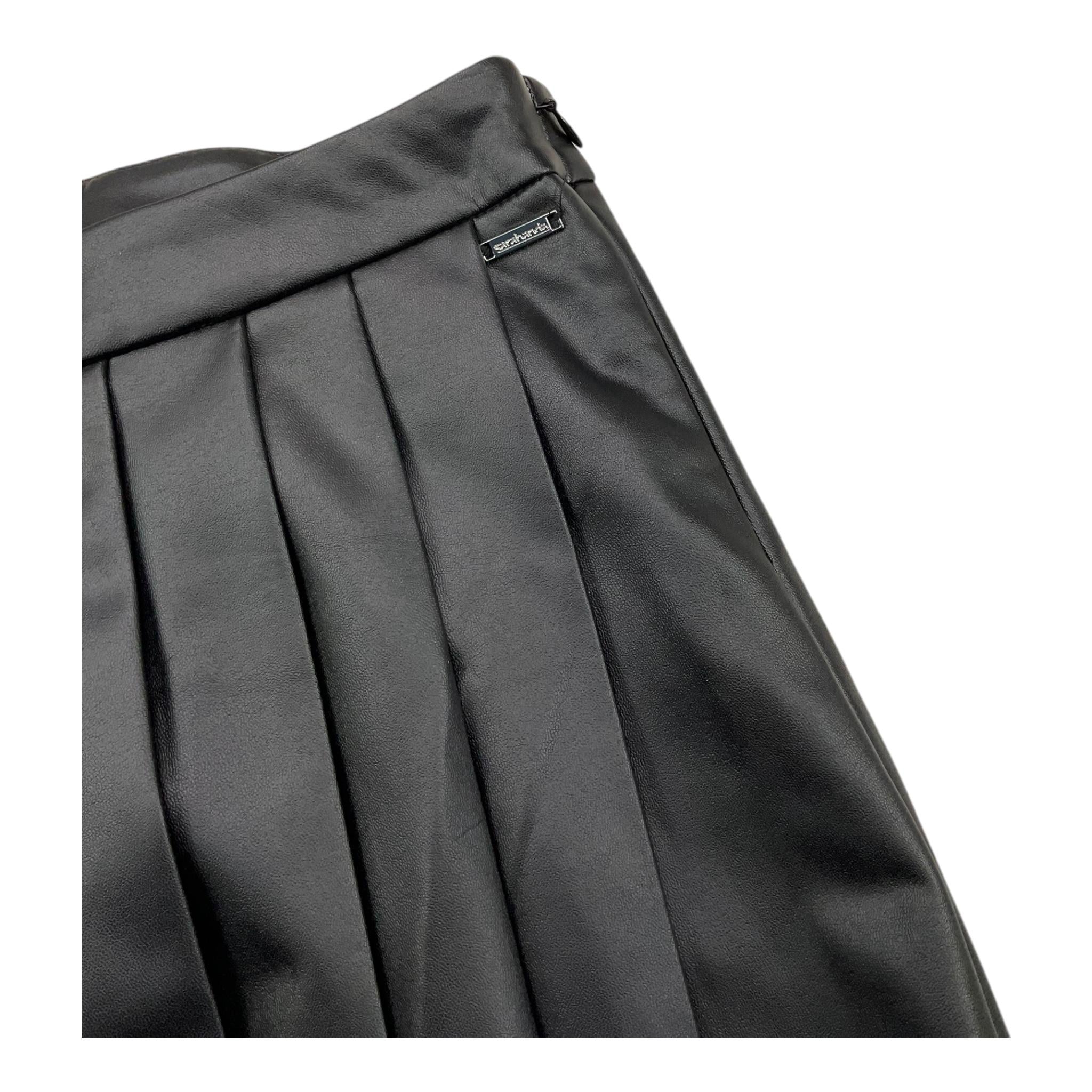 SARABANDA short in ecopelle tinta unita Nero per Bambina 07686 NERO SARABANDA