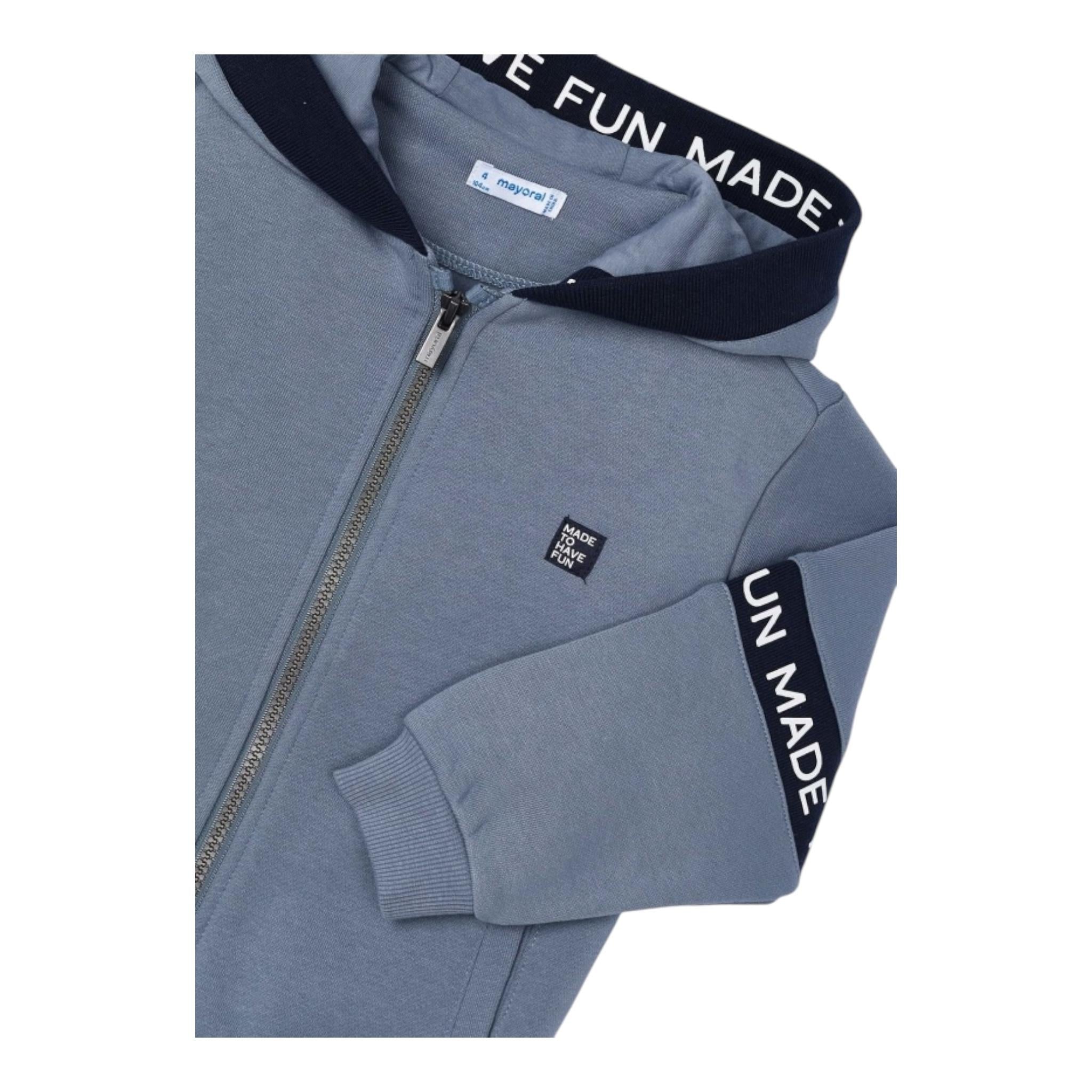 MAYORAL felpa con zip e cappuccio tinta unita Azzurro per Bambino 4473N AZZURRO MAYORAL
