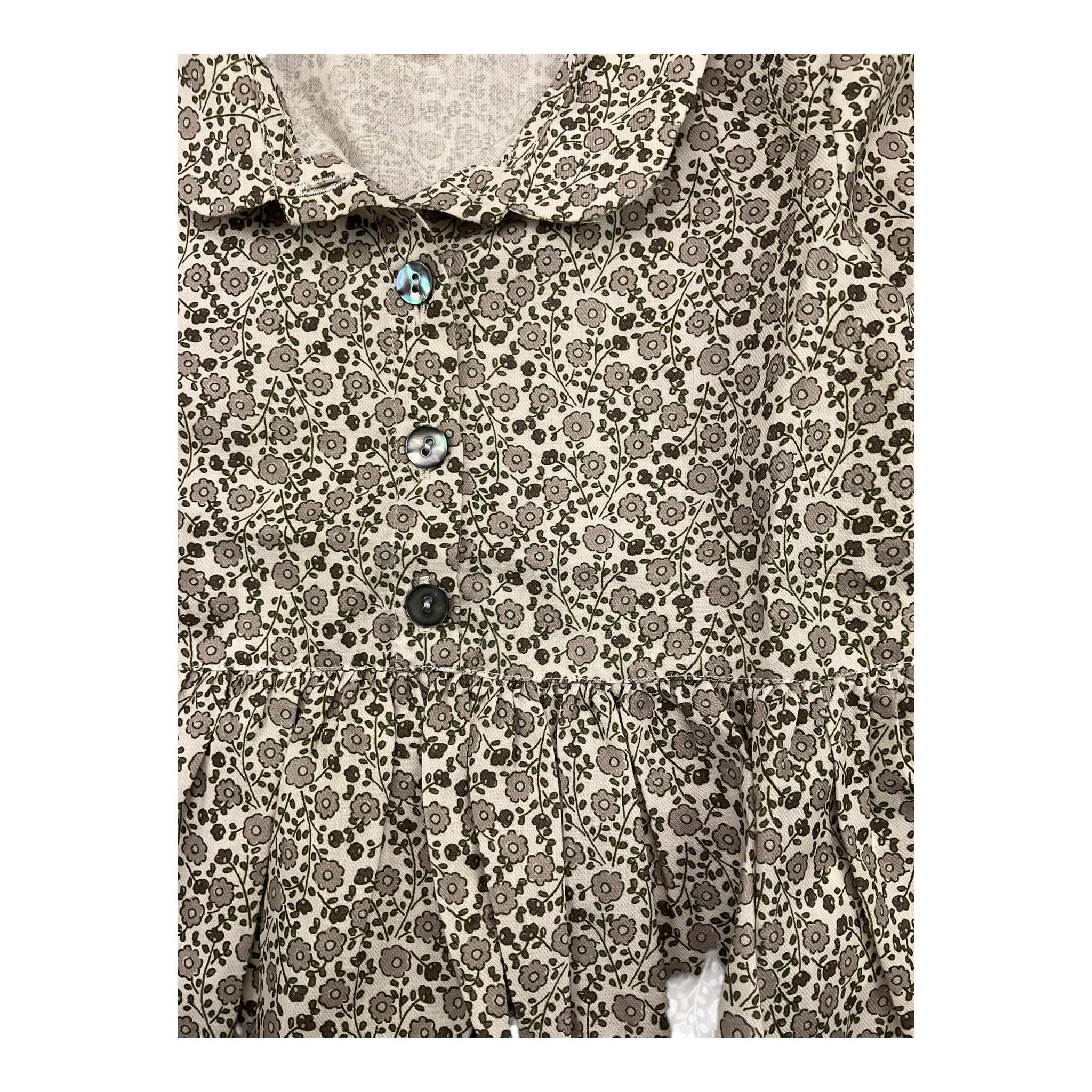 CAFFE' D'ORZO camicia tinta unita con fantasia fiori Bianco per Neonata ZV5A50 BIANCO CAFFE' D'ORZO