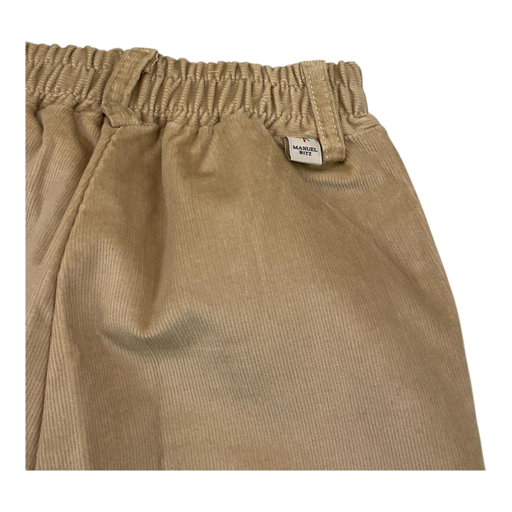 MANUEL RITZ pantalone tinta unita in camoscio con elastico in vita Beige per Bambino MR2264 BEIGE MANUEL RITZ