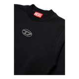 DIESEL felpa chiusa girocollo tinta unita con stampa brillantinata Nero per Bambina J01952 NERO DIESEL