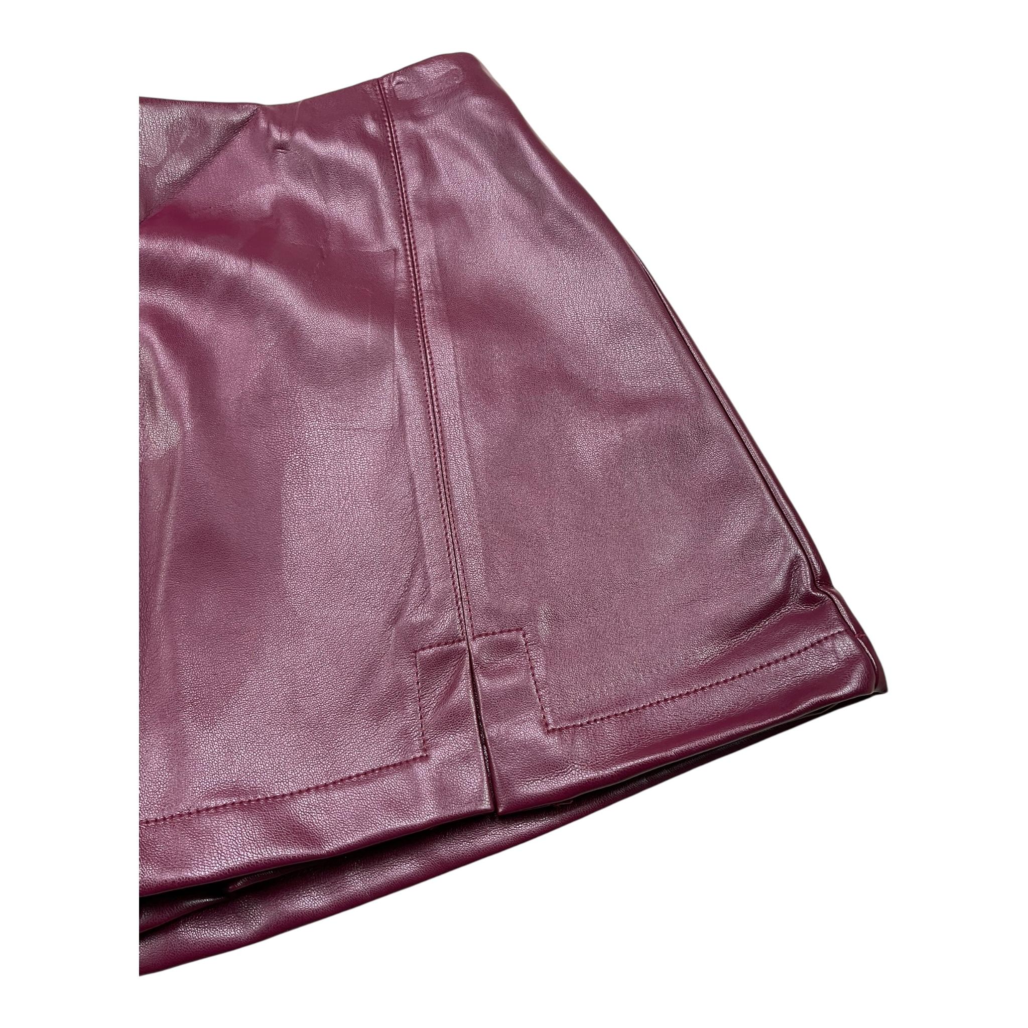 DIXIE short in ecopelle tinta unita con elastico in vita Bordeaux per Bambina RE01200G67X BORDEAUX DIXIE
