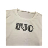 LIU JO shirt girocollo tinta unita con stampa Bianco per Bambina GF4094X BIANCO LIU JO