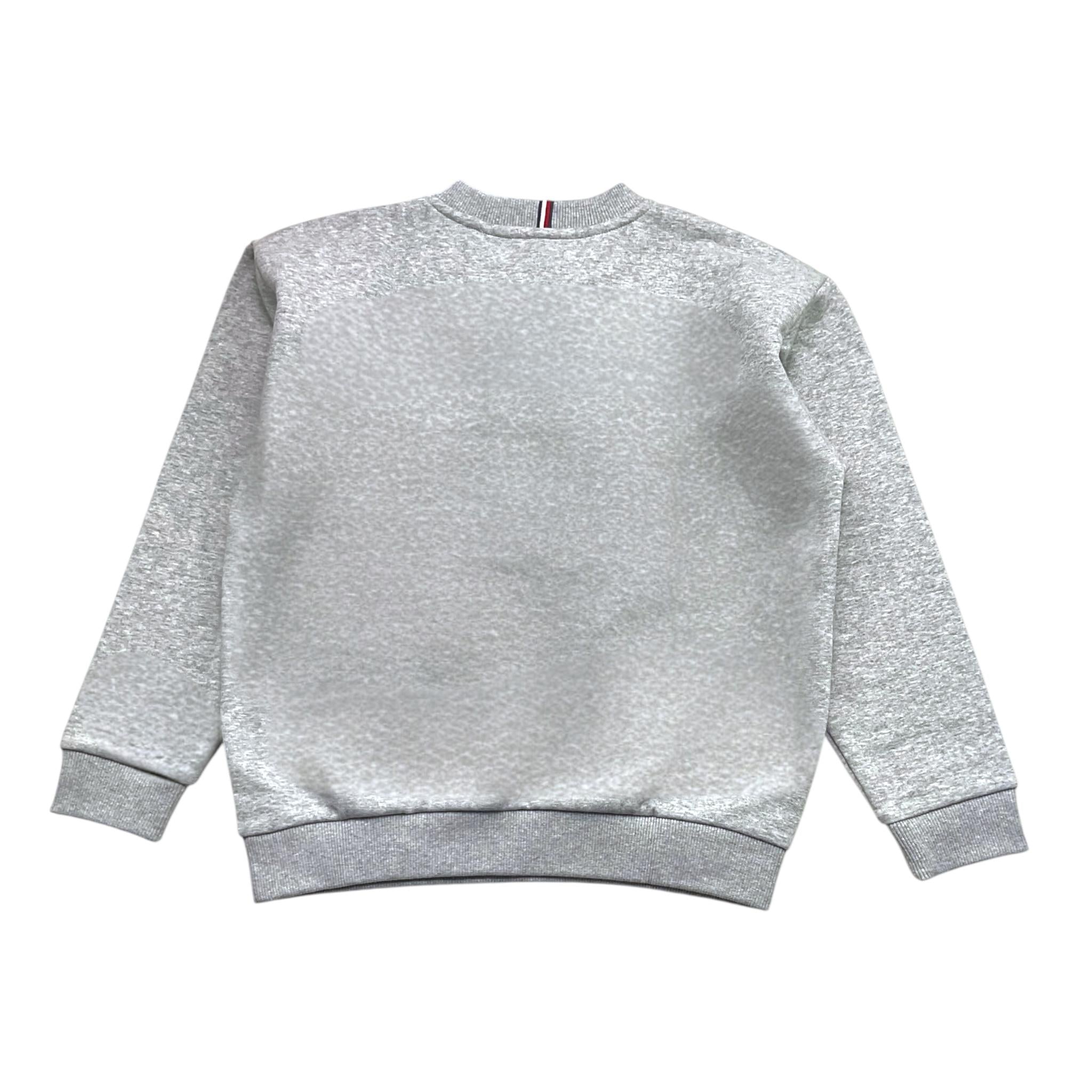 TOMMY HILFIGER felpa girocollo tinta unita con logo Grigio per Bambino KB0KB09192 GRIGIO TOMMY HILFIGER