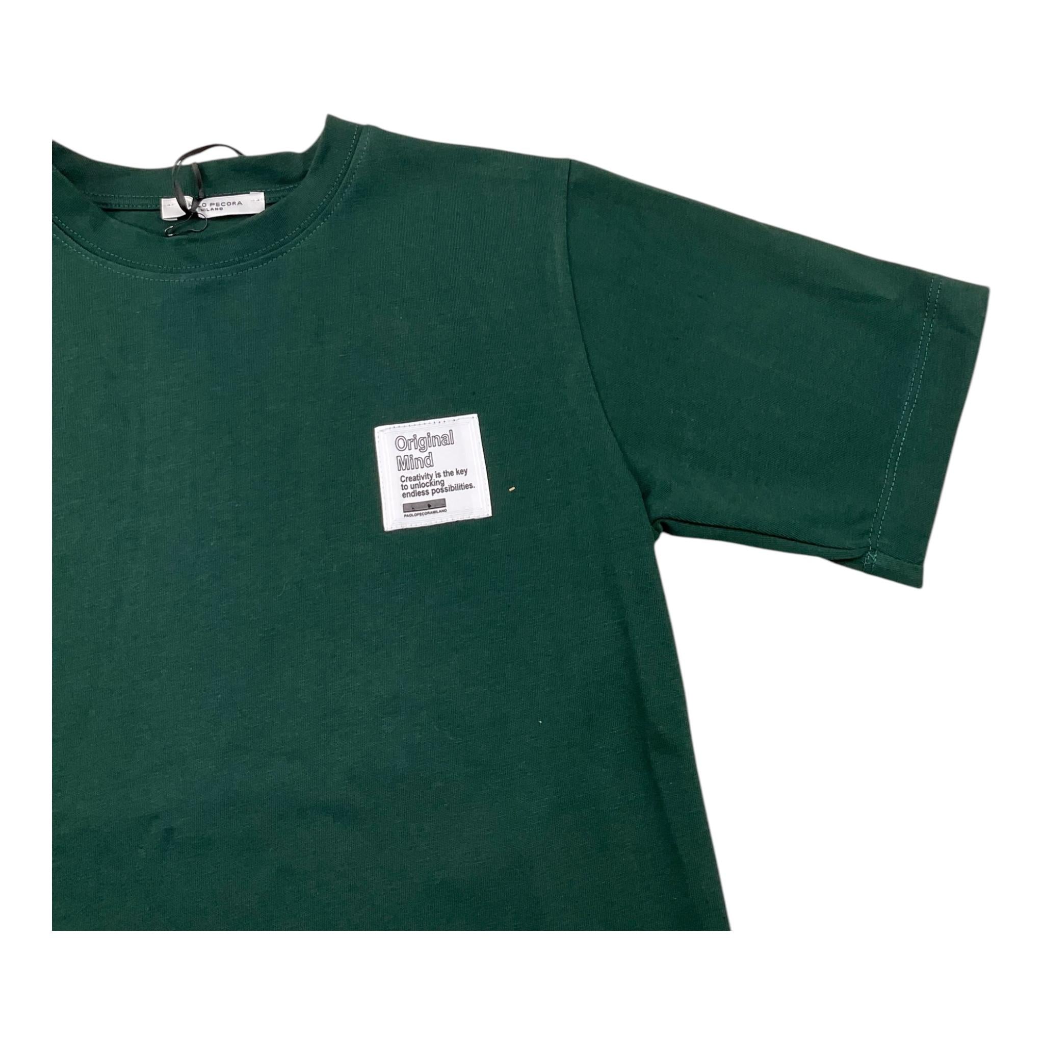 PAOLO PECORA t-shirt girocollo tinta unita Verde per Bambino PP4124 VERDE PAOLO PECORA
