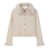 MAYORAL cardigan tinta unita con colletto rimovibile Beige per Neonata 4362XXXN BEIGE MAYORAL