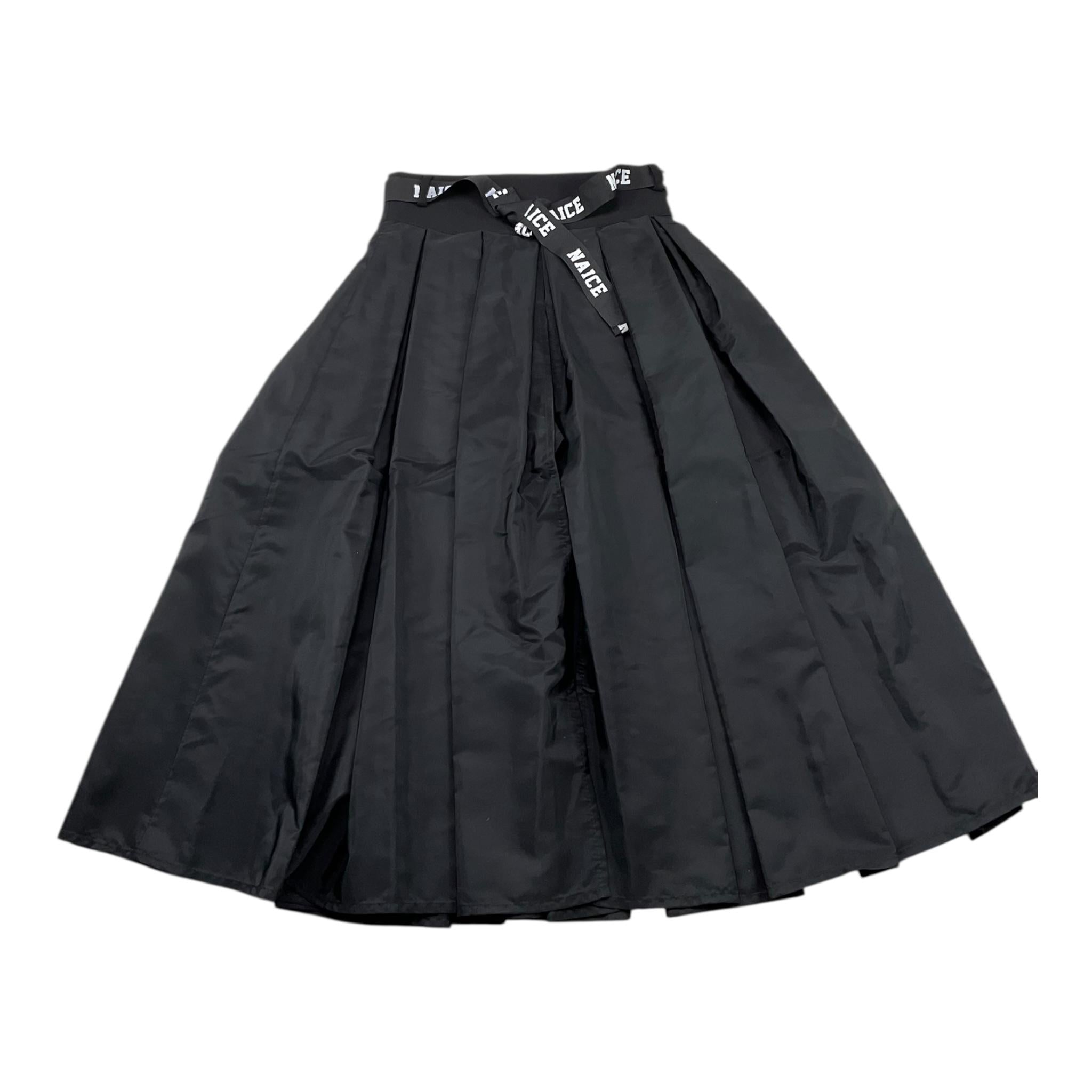NAICE gonna tinta unita con cintura logata Nero per Bambina 23969 NERO NAICE
