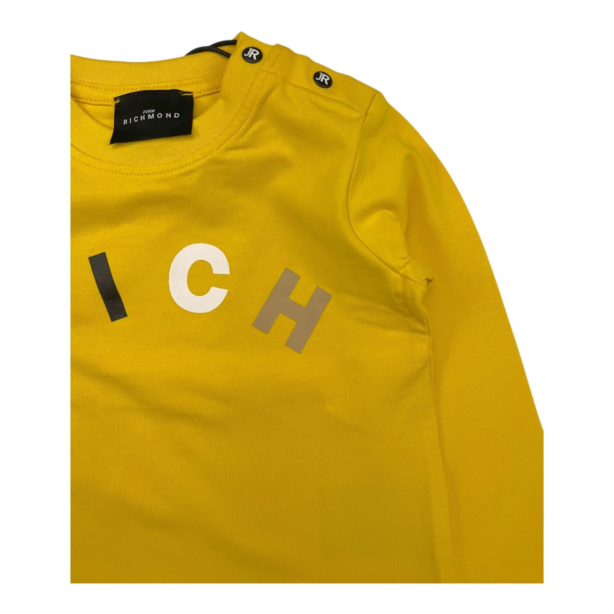 JOHN RICHMOND shirt girocollo tinta unita con stampa Giallo per Neonata RIA24066TS GIALLO JOHN RICHMOND