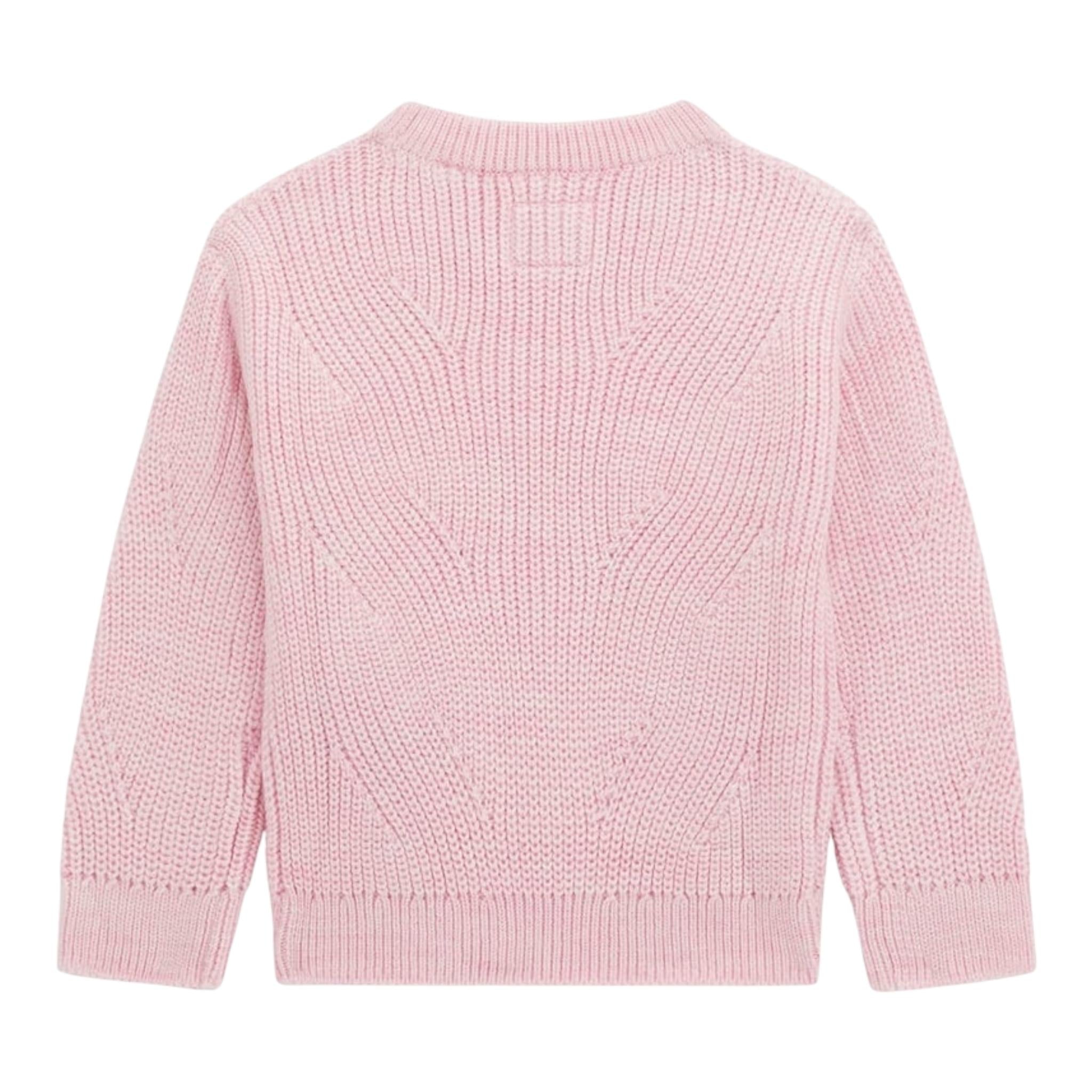 GUESS maglia gircollo tinta unita con ricami Rosa per Bambina K4BR01Z3IC0 ROSA GUESS