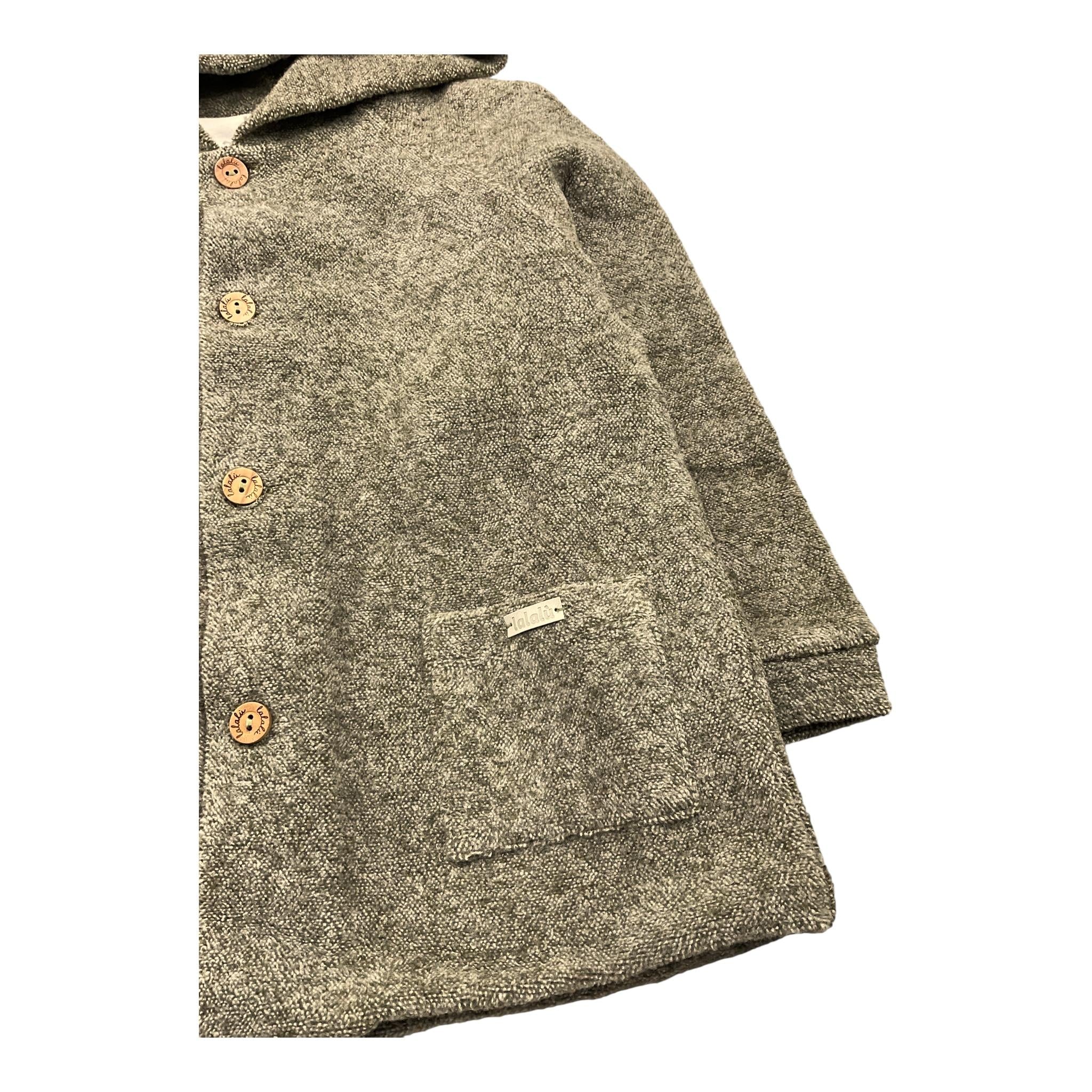 LALALU' cappotto in spugna tinta unita con cappuccio Verde per Bambino GIL11NJ VERDE LALALU'