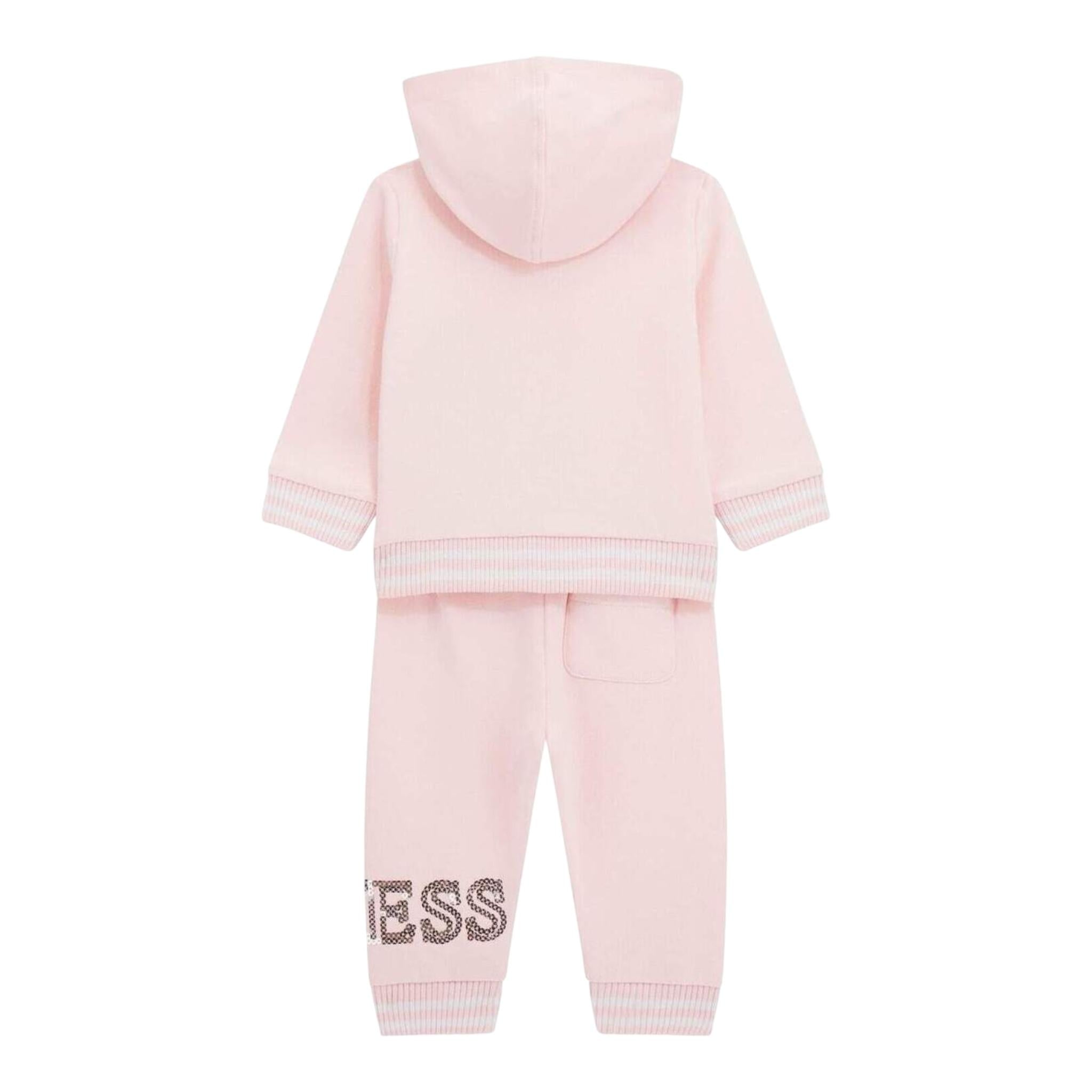 GUESS completo 2 pezzi felpa-pantalone tinta unita Rosa per Neonata A4YG00KA6R4 ROSA GUESS