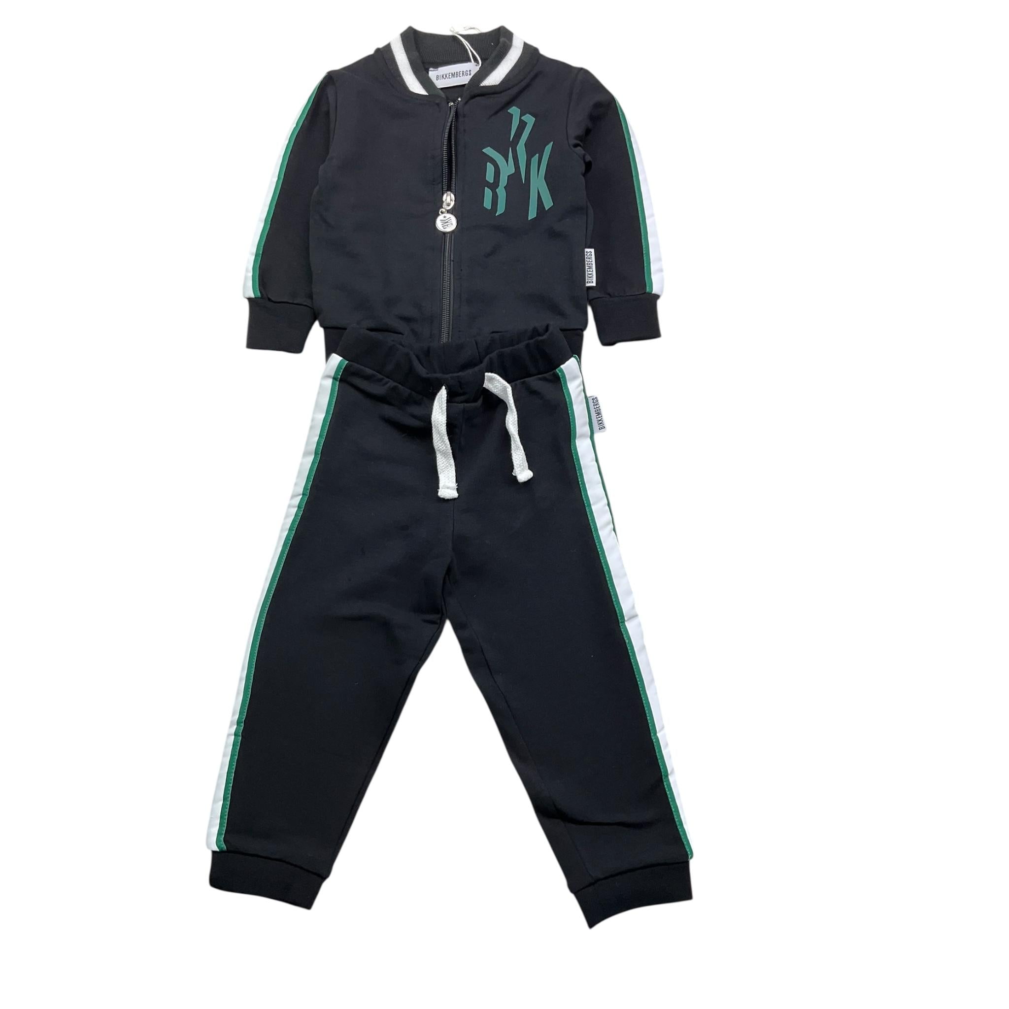 BiKKEMBERGS completo 2pz tinta unita con felpa-pantalone Nero per Neonato BK2918 NERO BiKKEMBERGS