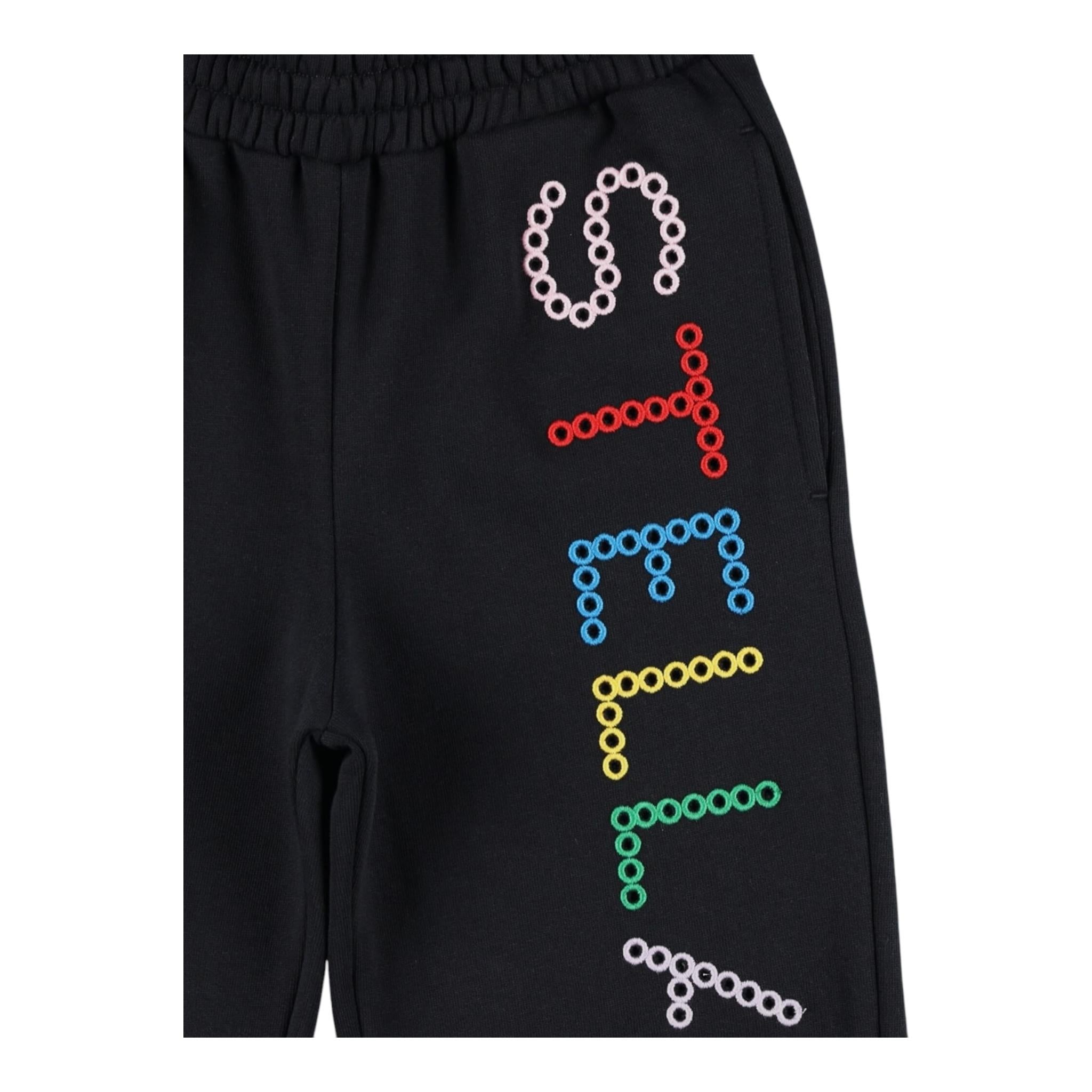 STELLA McCARTNEY pantalone tuta tinta unita con ricami Nero per Bambina TV6D20 NERO STELLA McCARTNEY