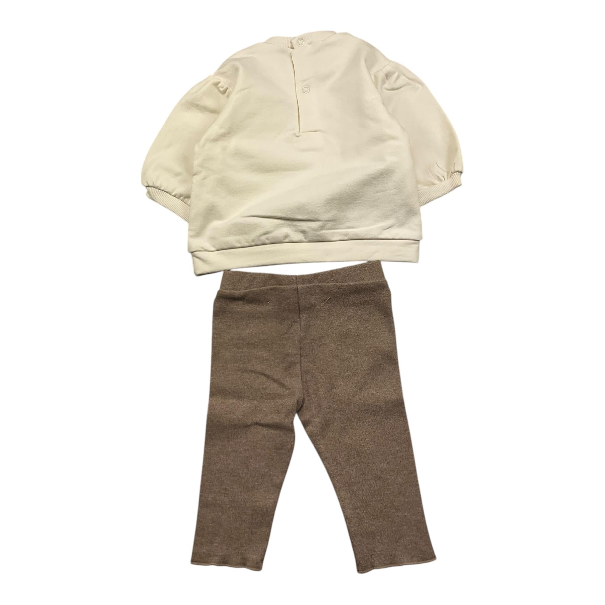 MAYORAL completo 2pz felpa-leggins bicolore con stampa Panna per Neonata 27866 PANNA MAYORAL