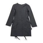 PATRIZIA PEPE abito manica lunga tinta unita con frange Nero per Bambina 7A0515XX NERO PATRIZIA PEPE