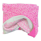 ELISABETTA FRANCHI coperta bicolore cn loghi Rosa fluo per Neonata ENC049 ROSA FLUO ELISABETTA FRANCHI