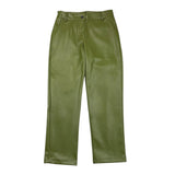 JANICE pantalone in ecopelle tinta unita con girovita regolabile Verde per Bambina JN598B VERDE JANICE