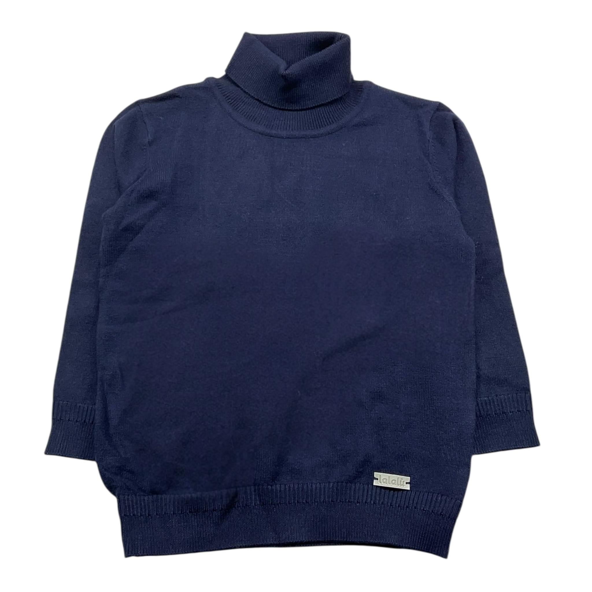 LALALU' maglia collo alto tinta unita Blu per Neonato MGL120NB BLU LALALU'