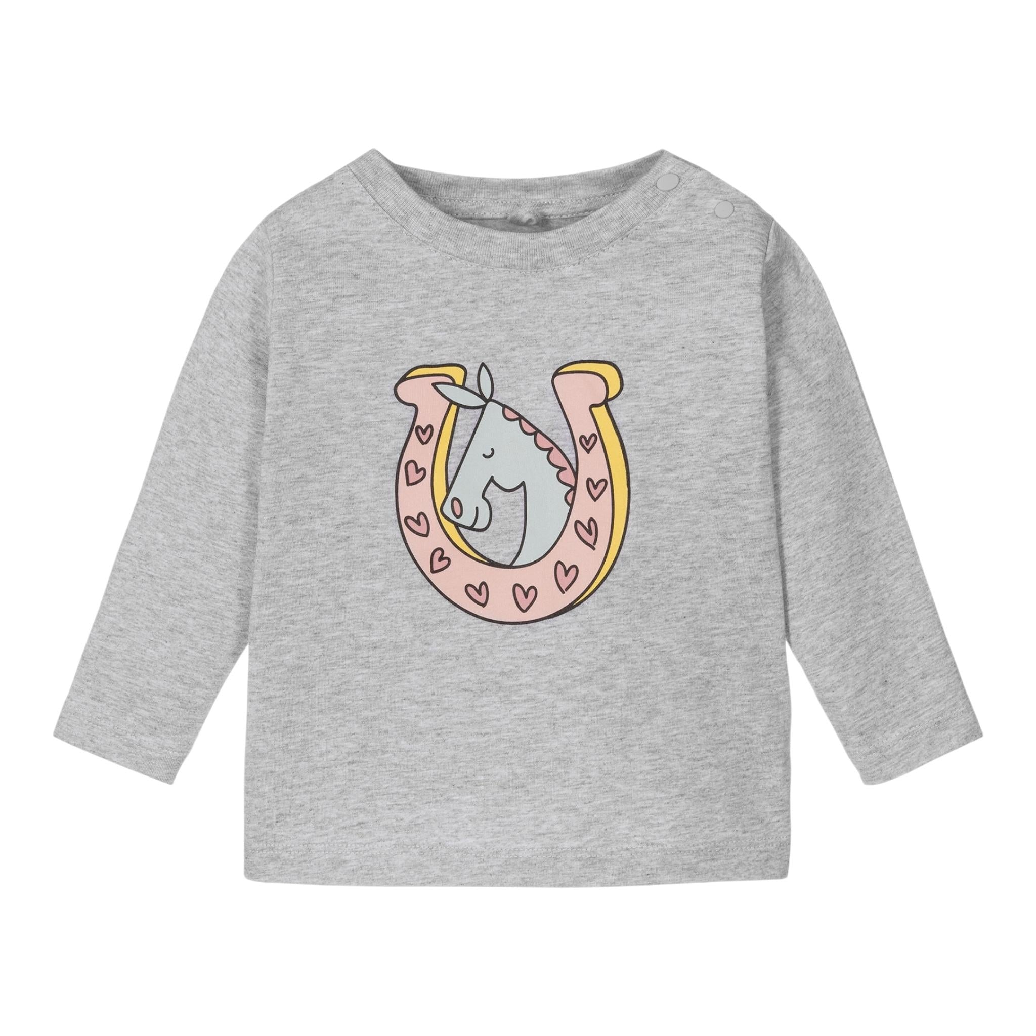 STELLA McCARTNEY shirt girocollo tinta unita con stampa in contrasto Grigio per Neonata TV8080 GRIGIO STELLA McCARTNEY