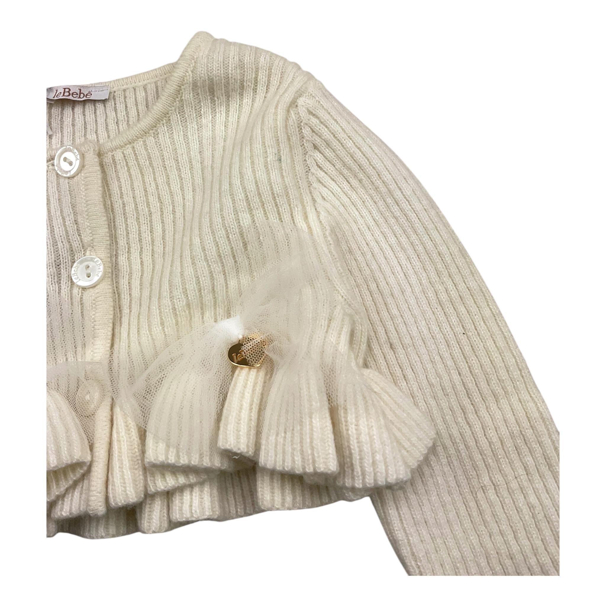 LE BEBE' coprispalle tinta unita cn tulle Panna per Neonata LBG6181 PANNA LE BEBE'