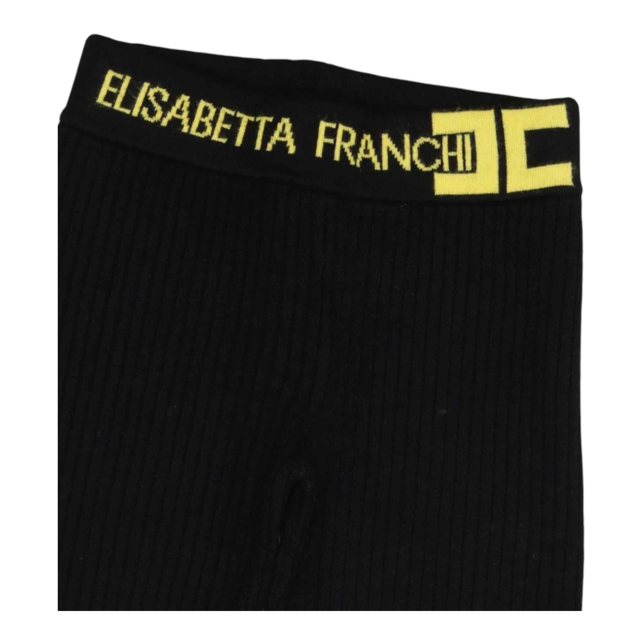 ELISABETTA FRANCHI pantalone in maglia tinta unita cn logo Nero per Bambina EFPA261 NERO ELISABETTA FRANCHI