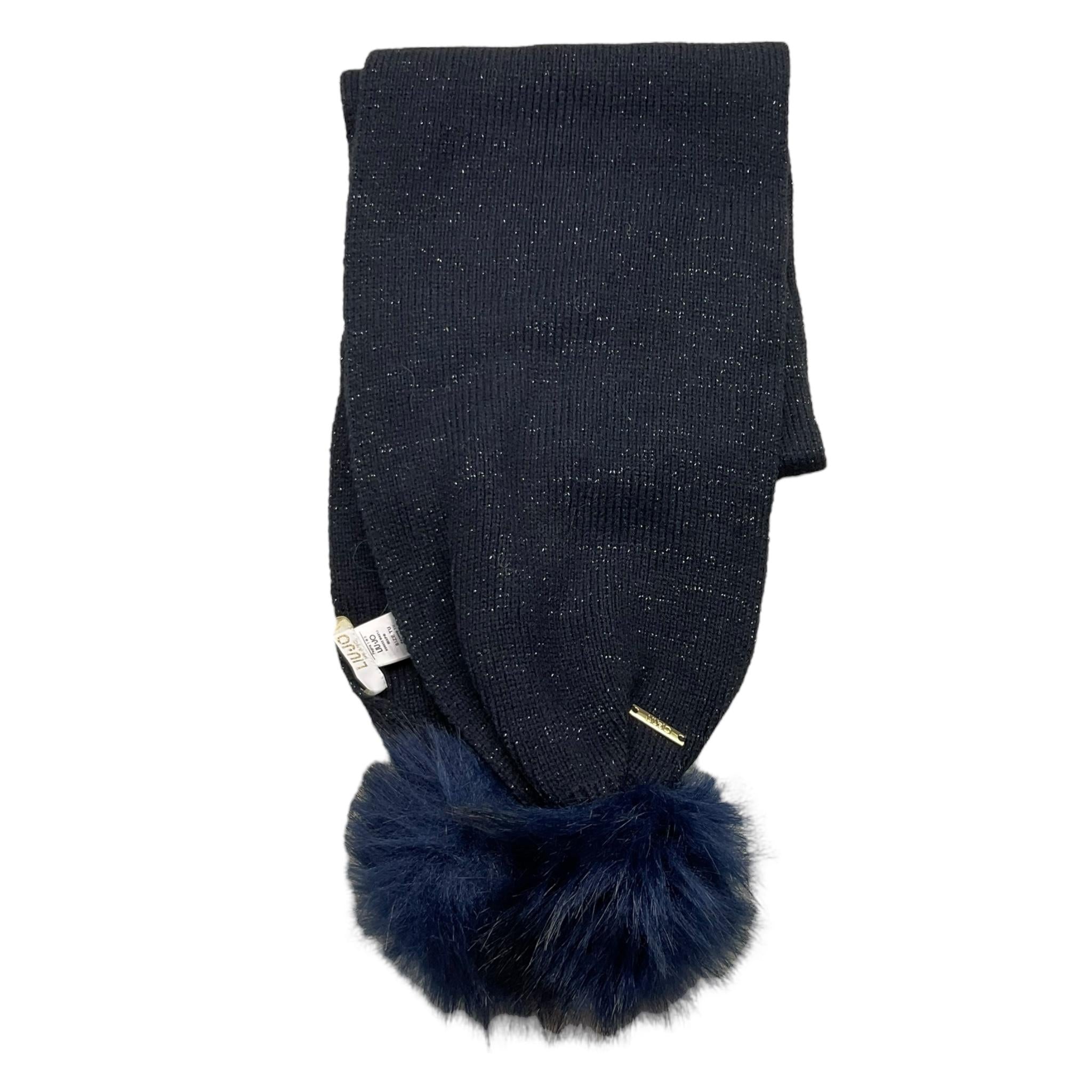 LIU JO sciarpa tinta unita con pon pon Blu per Bambina K69032 BLU LIU JO
