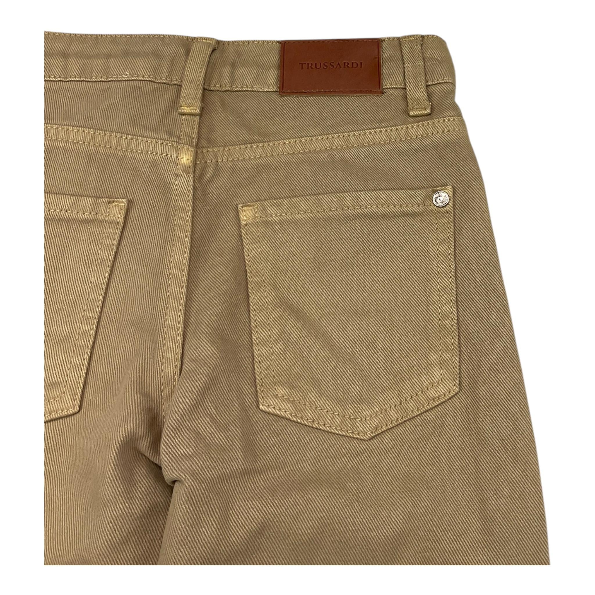 TRUSSARDI pantalone tinta unita con girovita regolabile Beige per Bambino TBA25026PA BEIGE TRUSSARDI