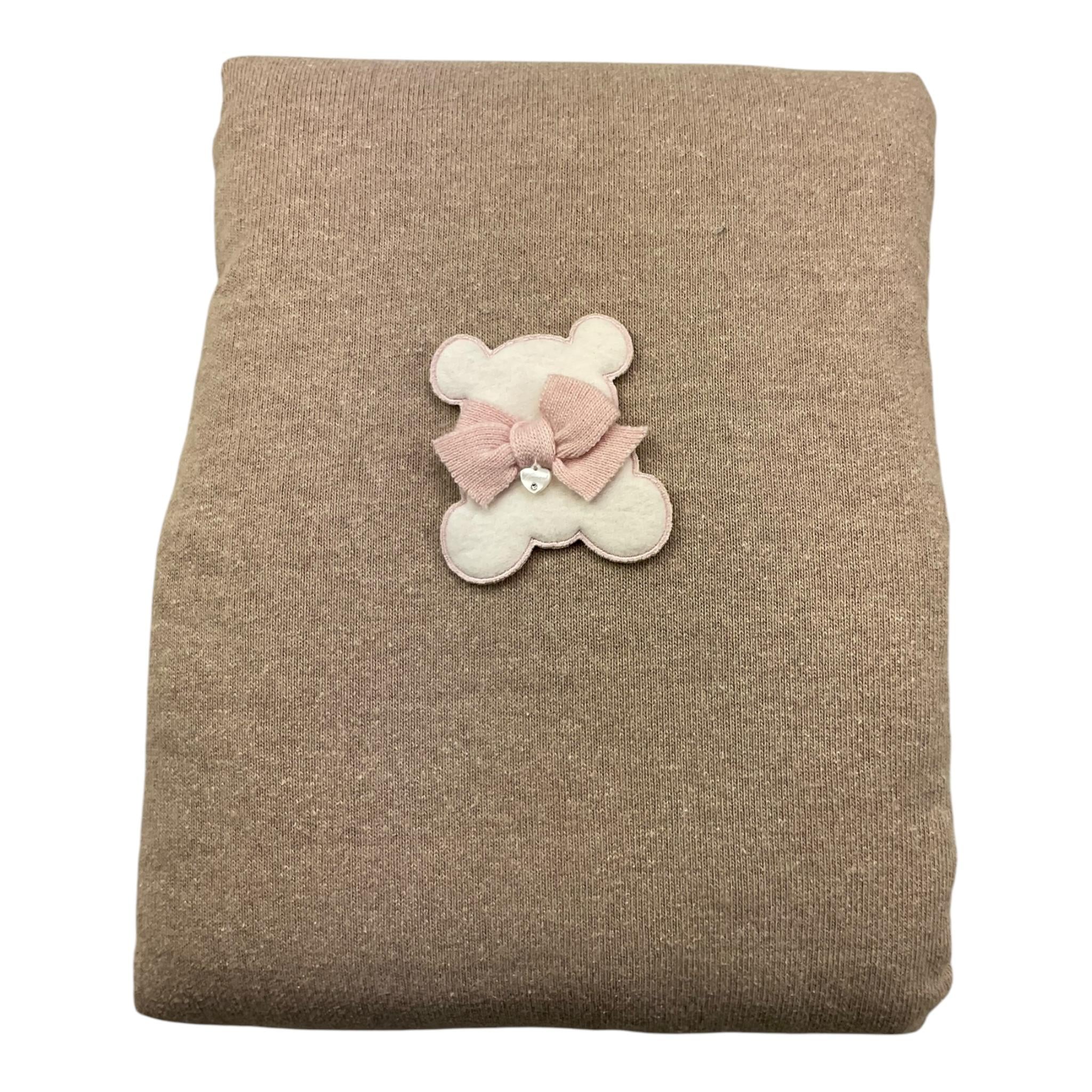 NINNAOH coperta tinta bicolore con stampa Beige/rosa per Neonata I23COP18I BEIGE/ROSA NINNAOH