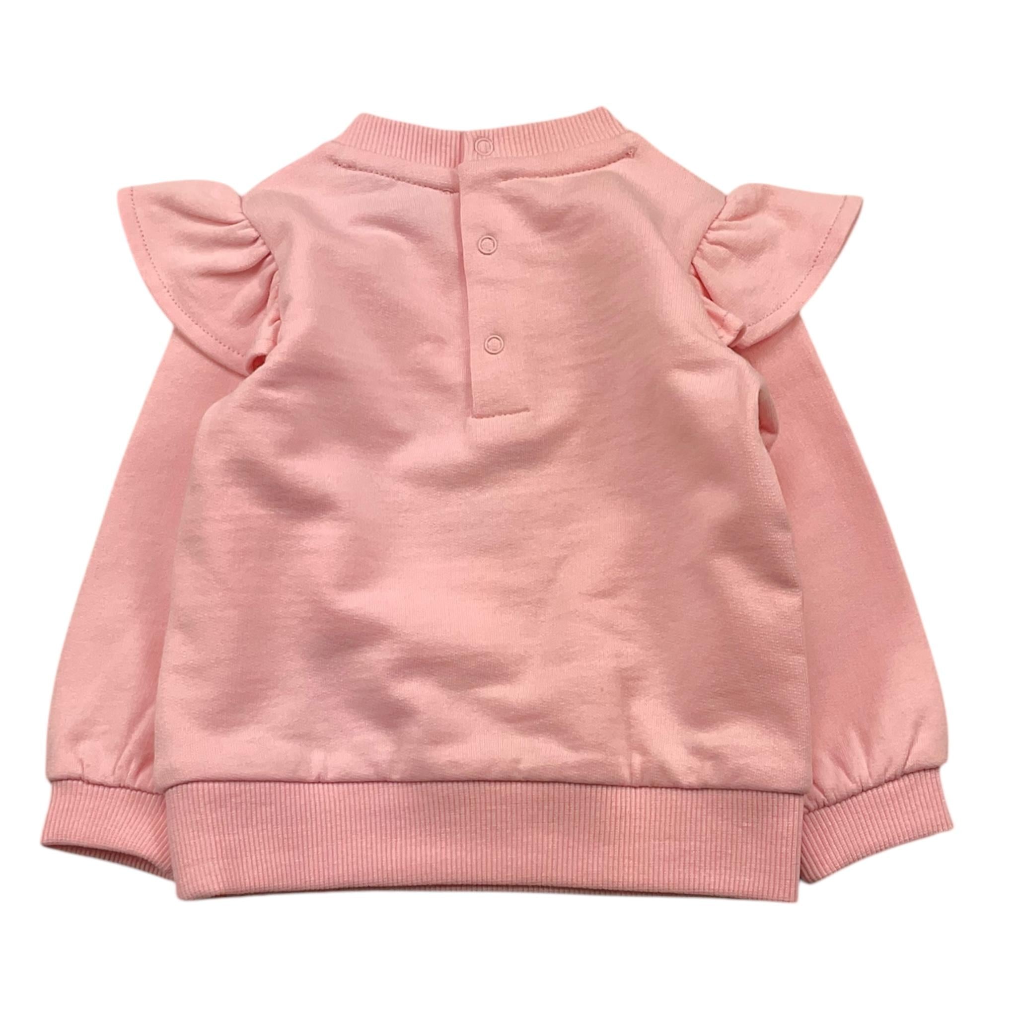 MOSCHINO felpa girocollo tinta unita con stampa logo Rosa per Neonata MDF032 ROSA MOSCHINO