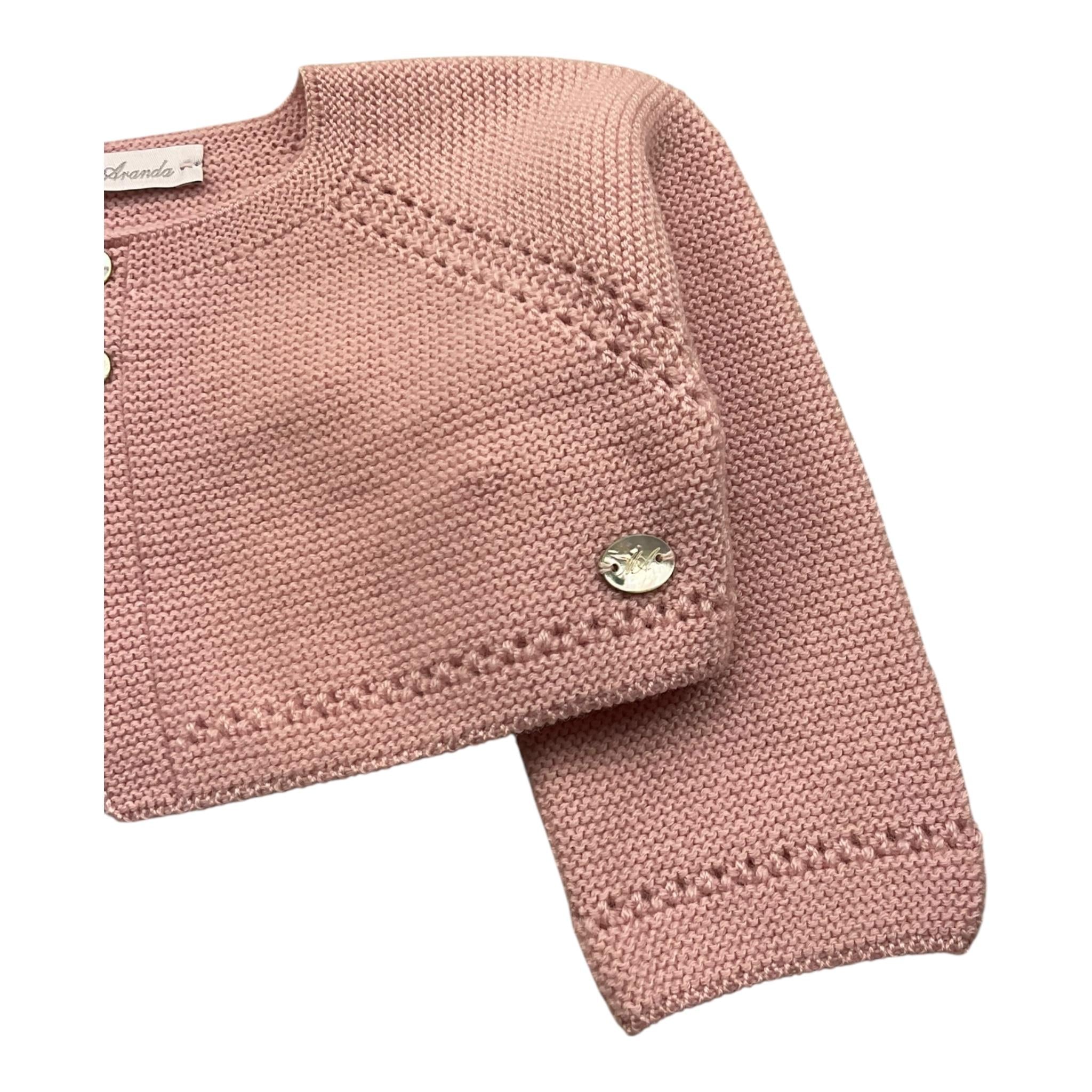 MARTIN ARANDA coprispalle tinta unita con trafori Rosa per Neonata L04910210 ROSA MARTIN ARANDA