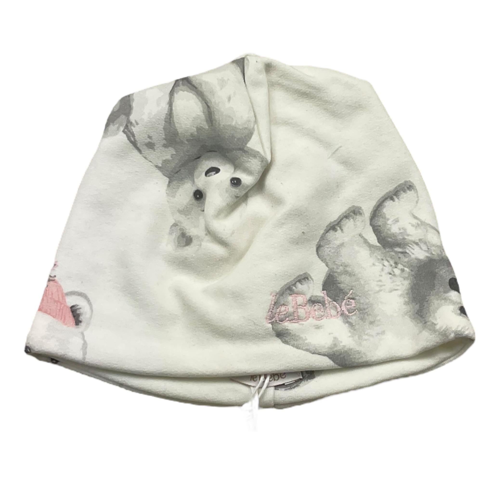 LE BEBE' cappello tinta unita con stampe orsi Bianco per Neonata LBG6000 BIANCO LE BEBE'