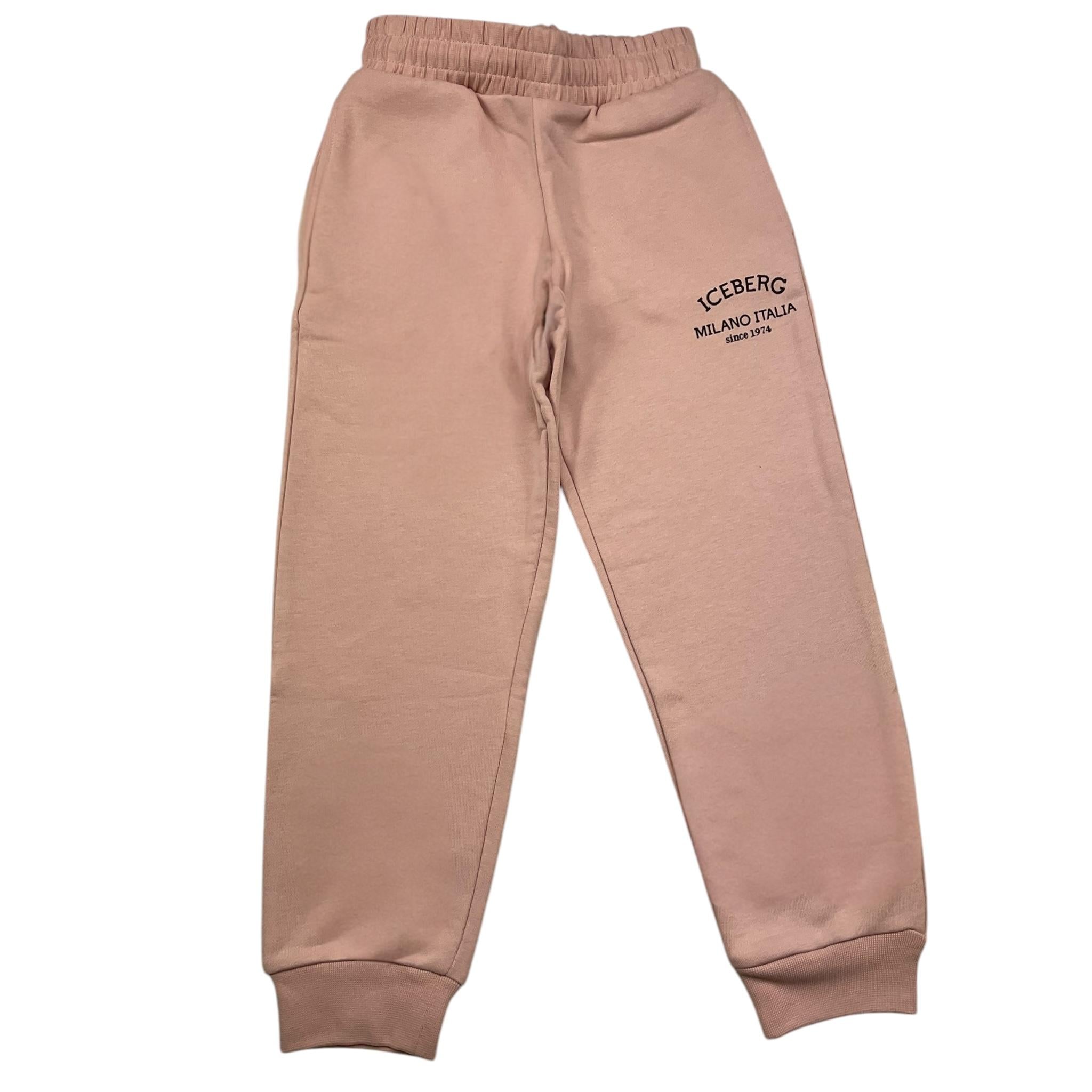 ICEBERG pantalone tuta tinta unita con stampa Rosa per Bambina PFICE5316JA ROSA ICEBERG