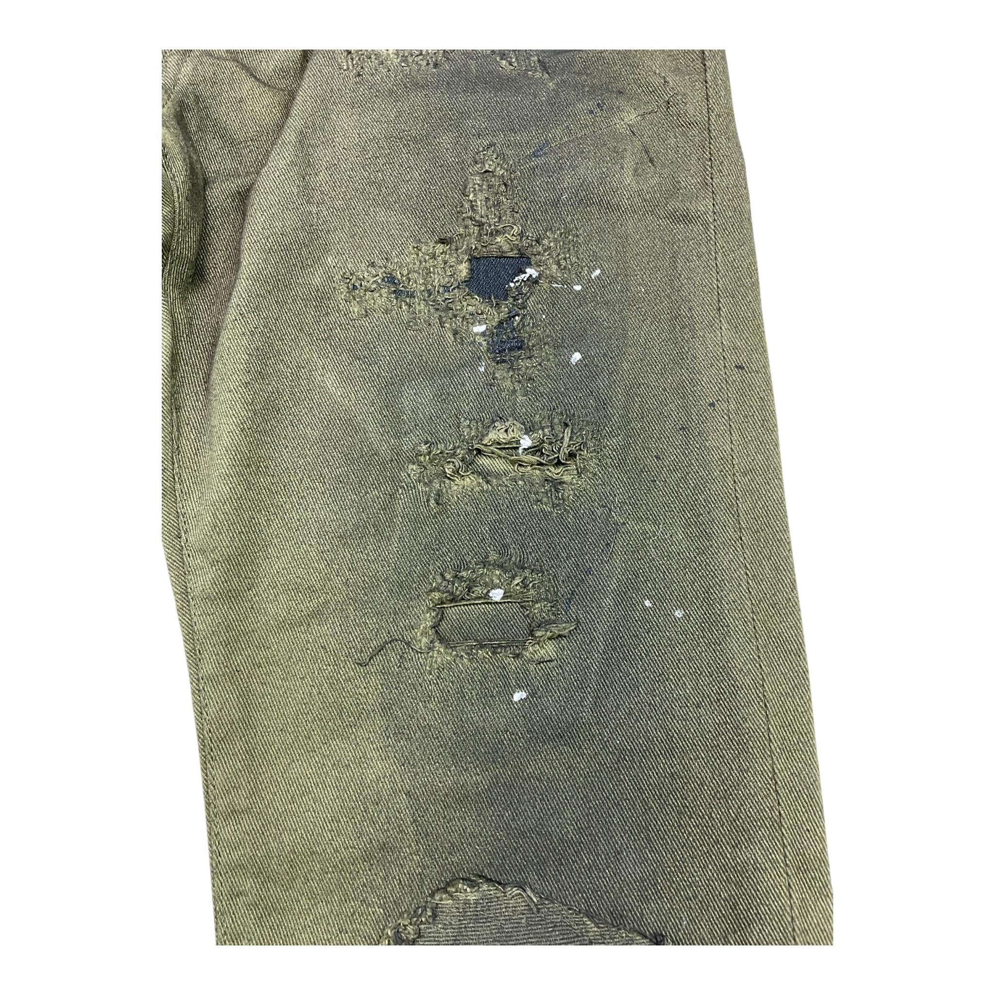 YES LONDON jeans tinta unita con strappi Verde per Bambino JEA0653 VERDE YES LONDON