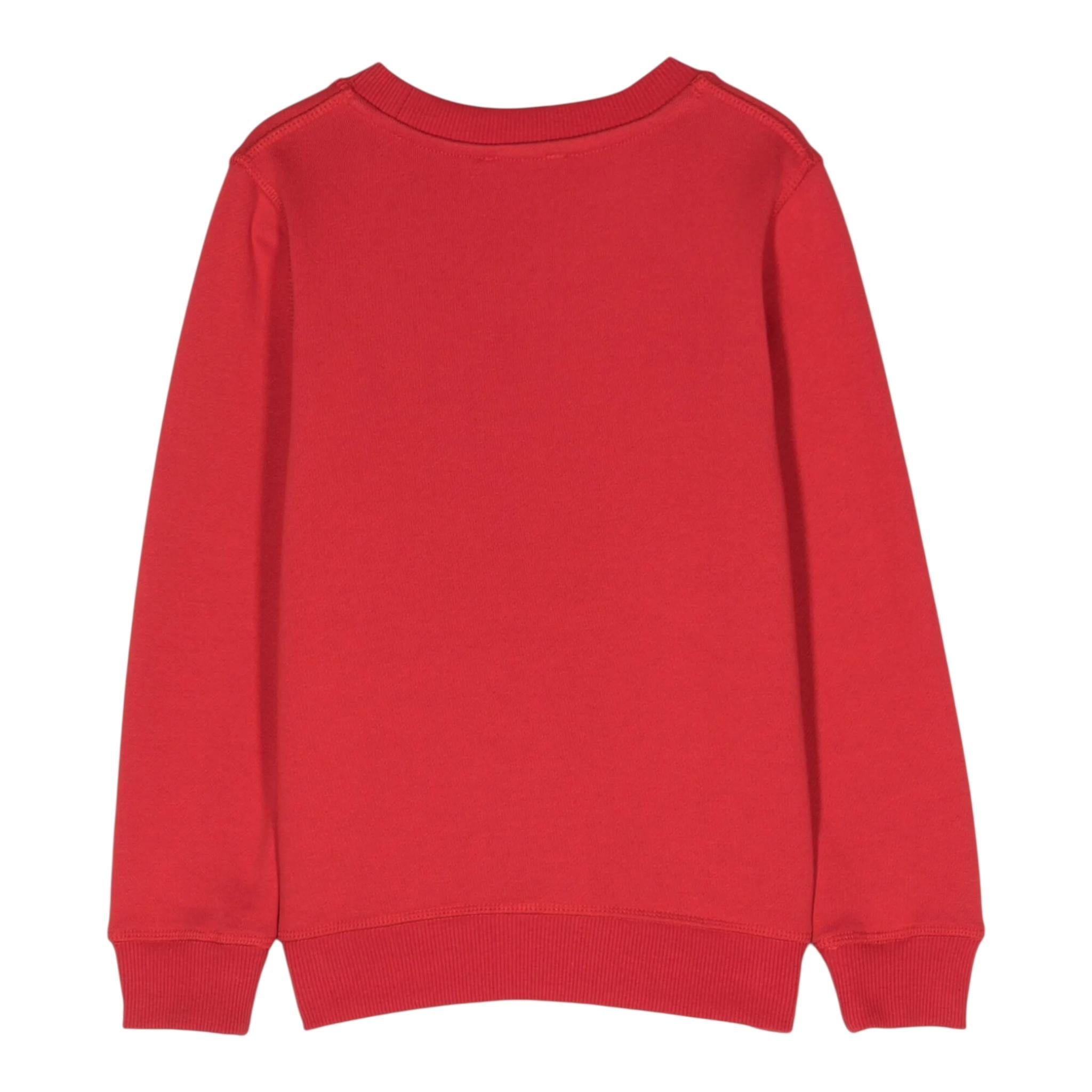 KENZO felpa chiusa girocollo tinta unita cn logo Rosso per Bambino K25849 ROSSO KENZO