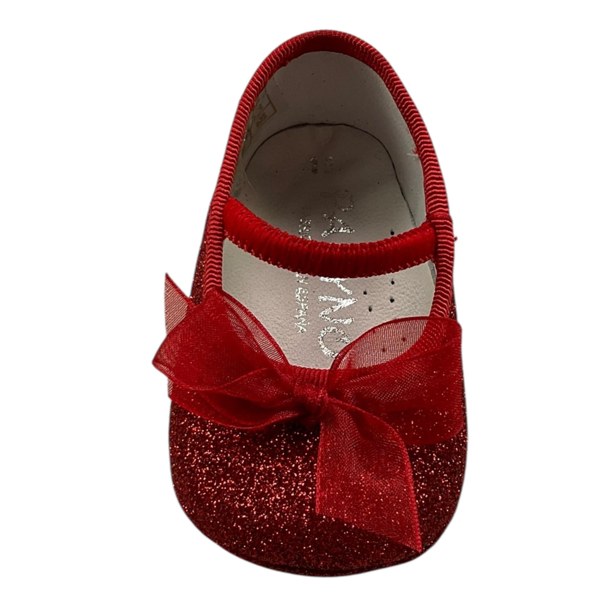 PANYNO ballerina tinta unita glitterata Rosso per Neonata A2507 ROSSO PANYNO
