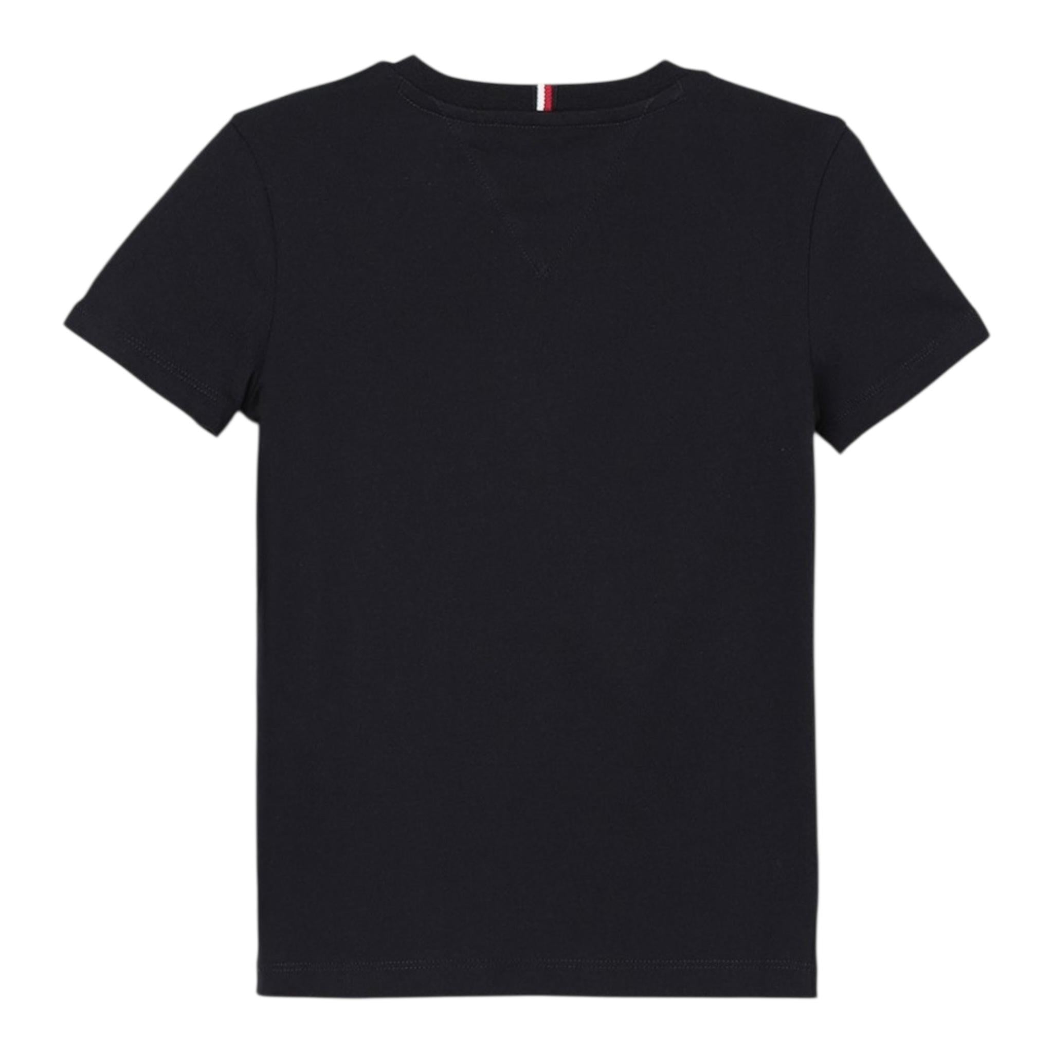 TOMMY HILFIGER t-shirt girocollo tinta unita con stampa in contrasto Blu per Bambino KB0KB09285 BLU TOMMY HILFIGER
