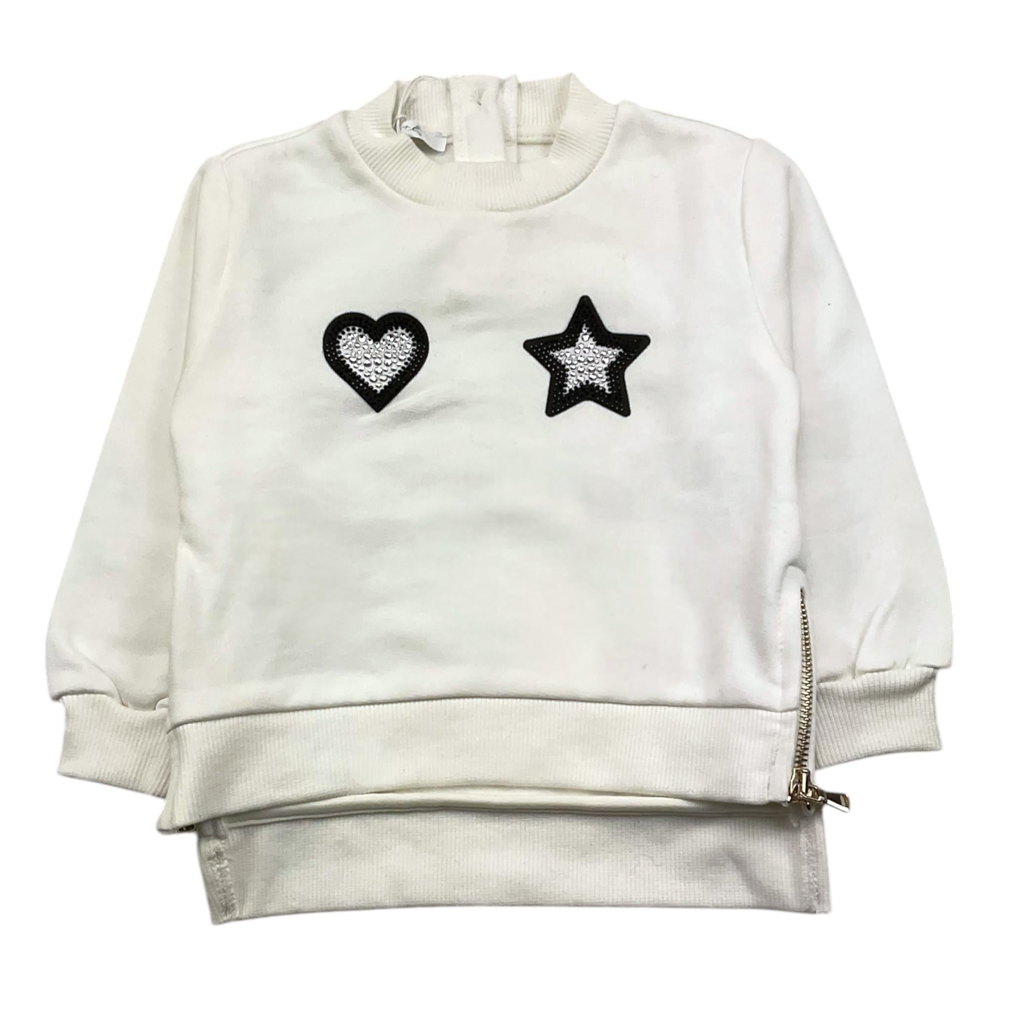 U+è BY MISS GRANT felpa chiusa girocollo tinta unita cn zip Bianco per Neonata UE1480N BIANCO U+è BY MISS GRANT