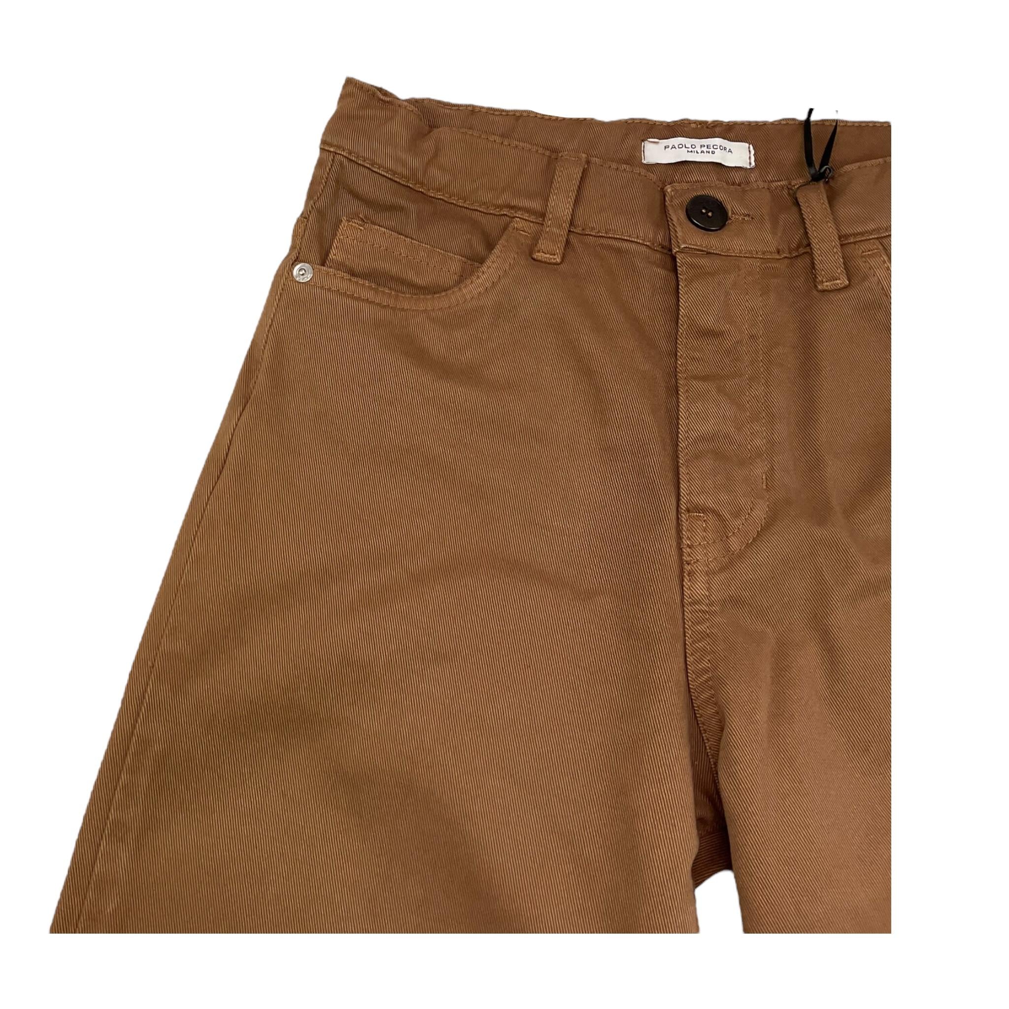 PAOLO PECORA pantalone tinta unita con girovita regolabile Marrone per Bambino PP4154 MARRONE PAOLO PECORA