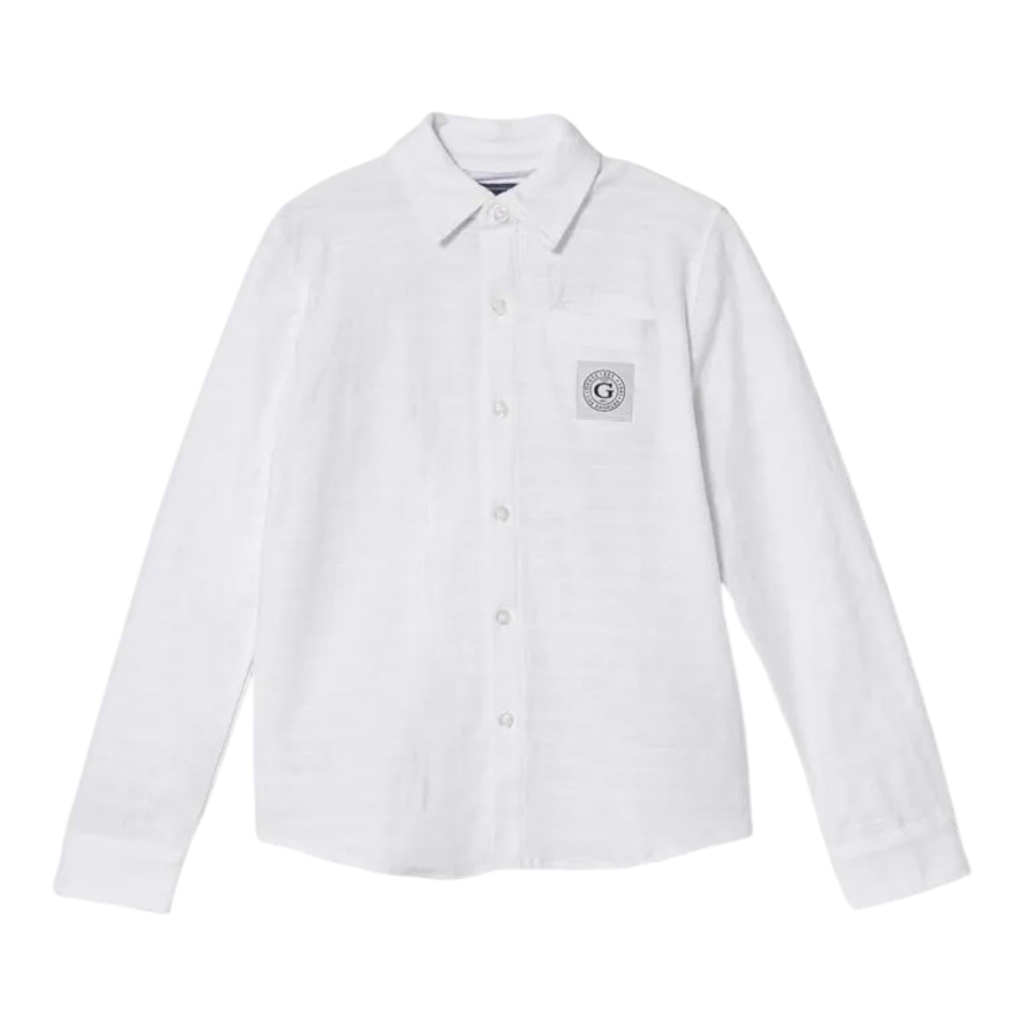GUESS camicia tinta unita con stampa Bianco per Bambino N4RH09 BIANCO GUESS