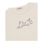 LIU JO t-shirt girocollo tinta unita cn stampa brillantinata Panna per Bambina GF4029 PANNA LIU JO