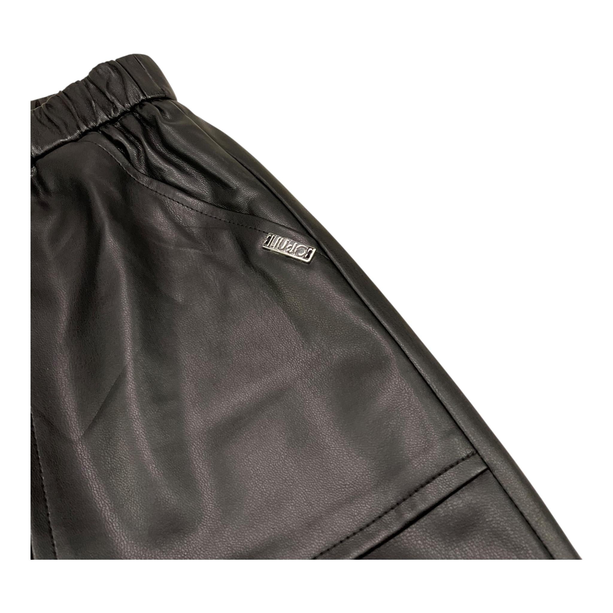 LIU JO pantalone in ecopelle tinta unita con elastico in vita Nero per Bambina GF4056X NERO LIU JO