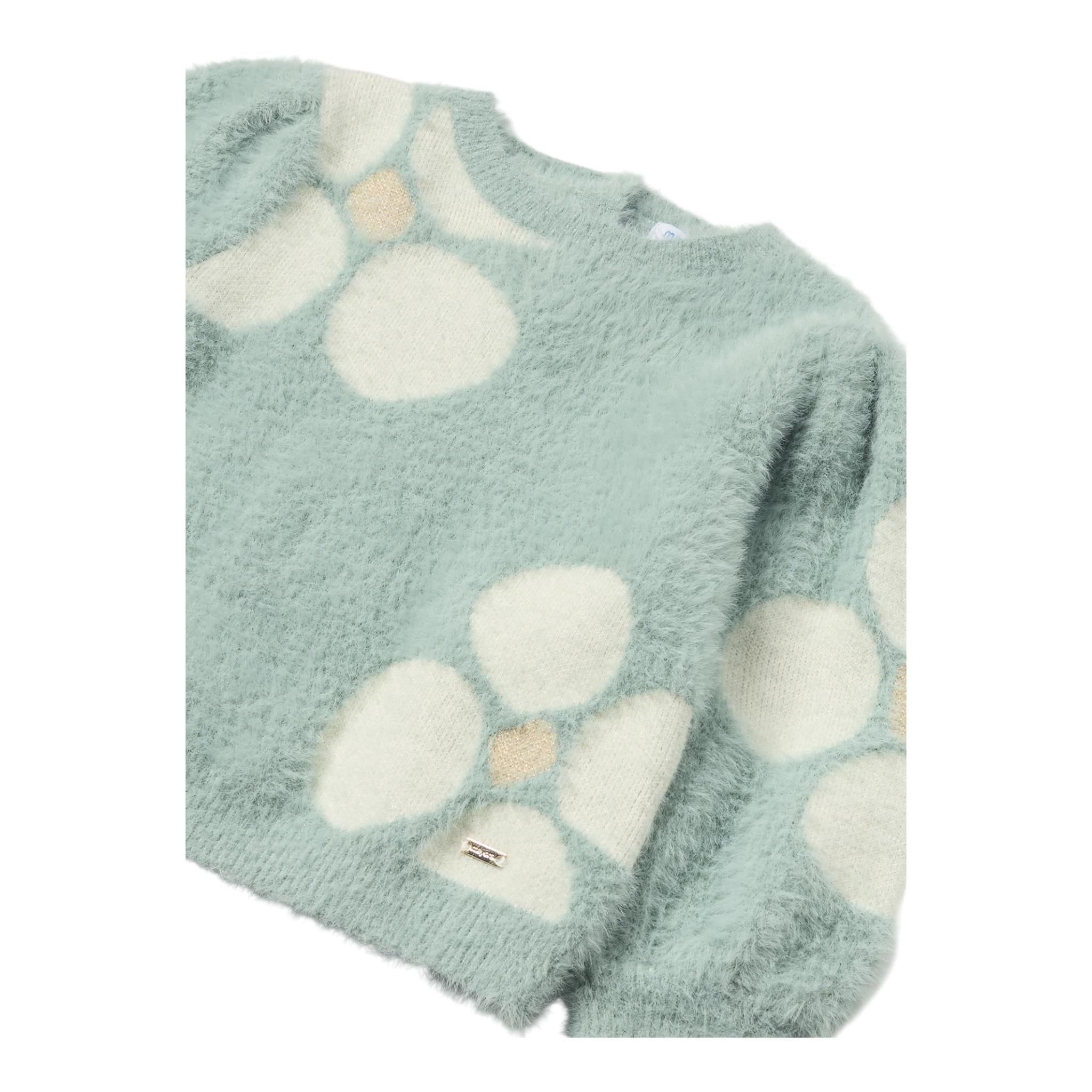 MAYORAL maglia girocollo tinta unita ricami fiori Verde acqua per Neonata 2321NX VERDE ACQUA MAYORAL