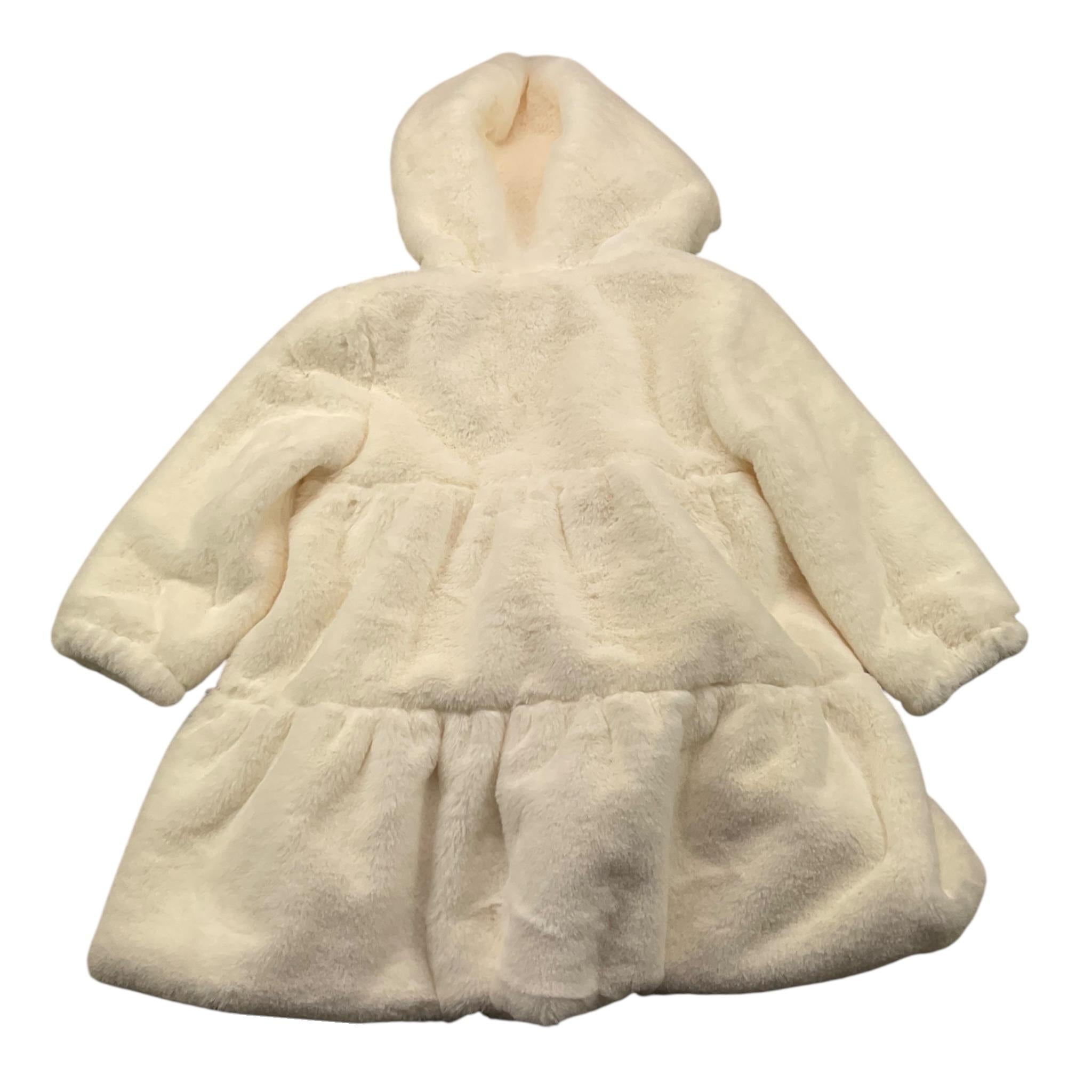 LALALU' cappotto pelliccia tinta unita cn cappuccio Panna per Neonata GIL6N PANNA LALALU'