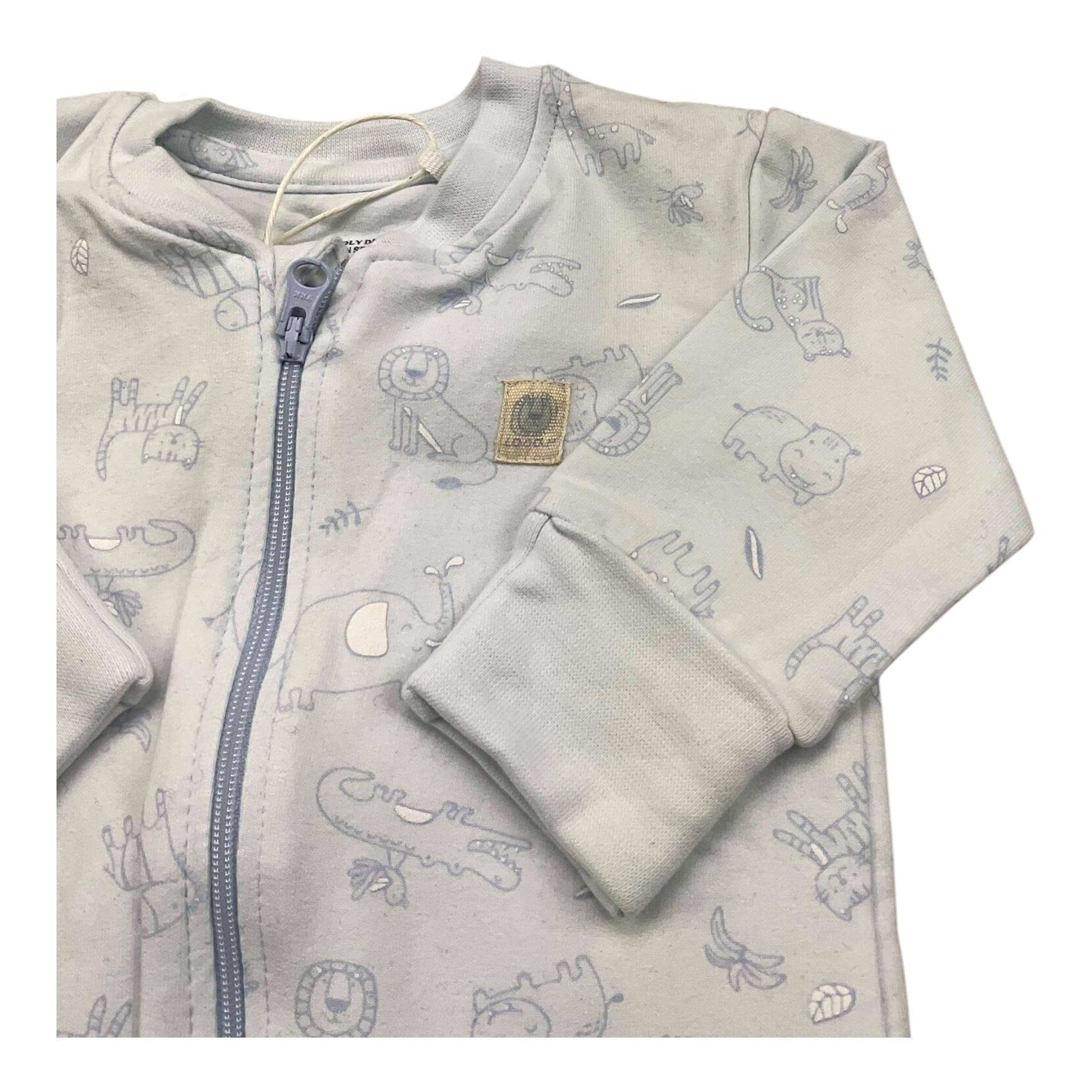 LOSAN tutina manica lunga tinta unita con zip e stampe Azzurro per Neonato 51029631627003 AZZURRO LOSAN