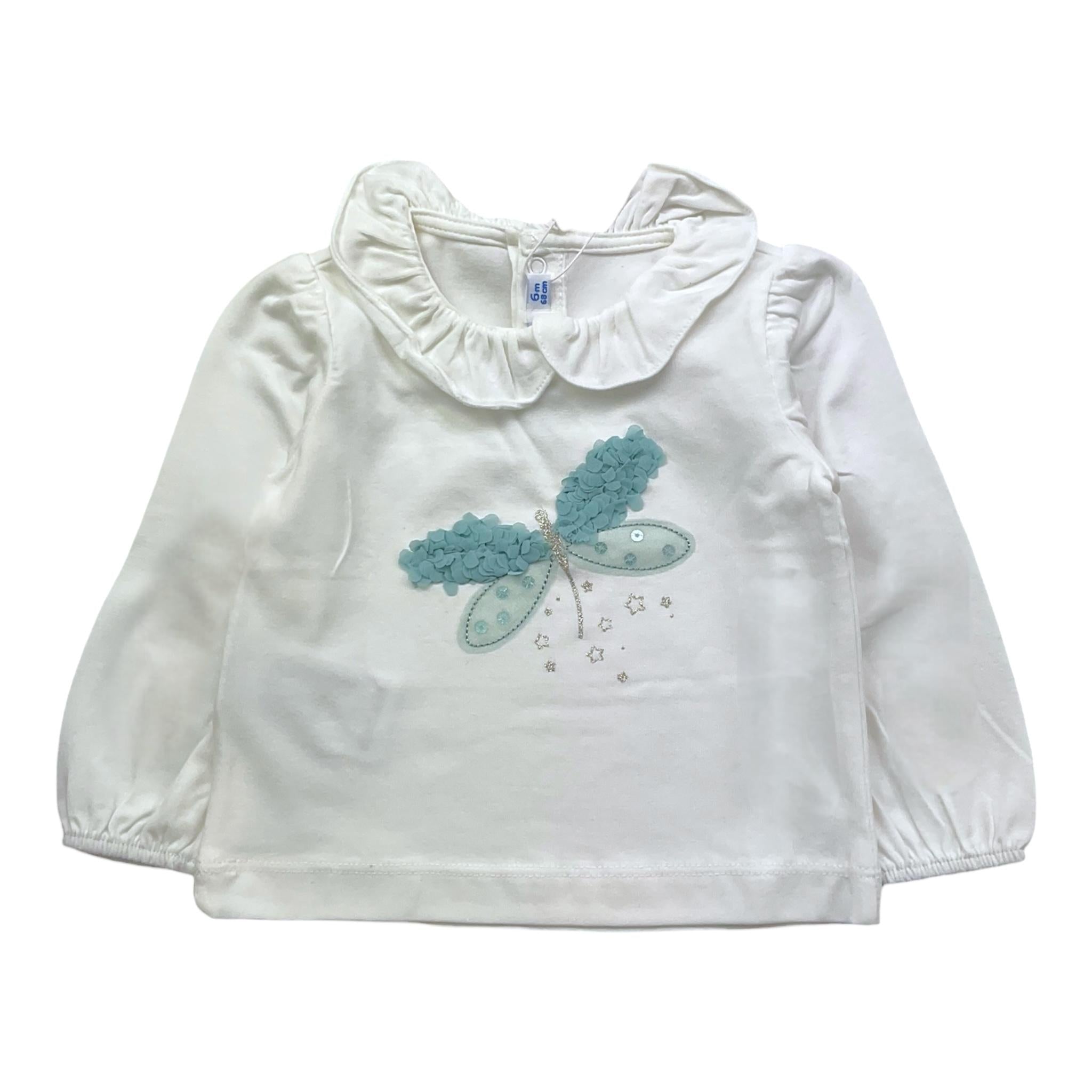 MAYORAL shirt girocollo tinta unita con stampa in contrasto Bianco per Neonata 2047X BIANCO MAYORAL