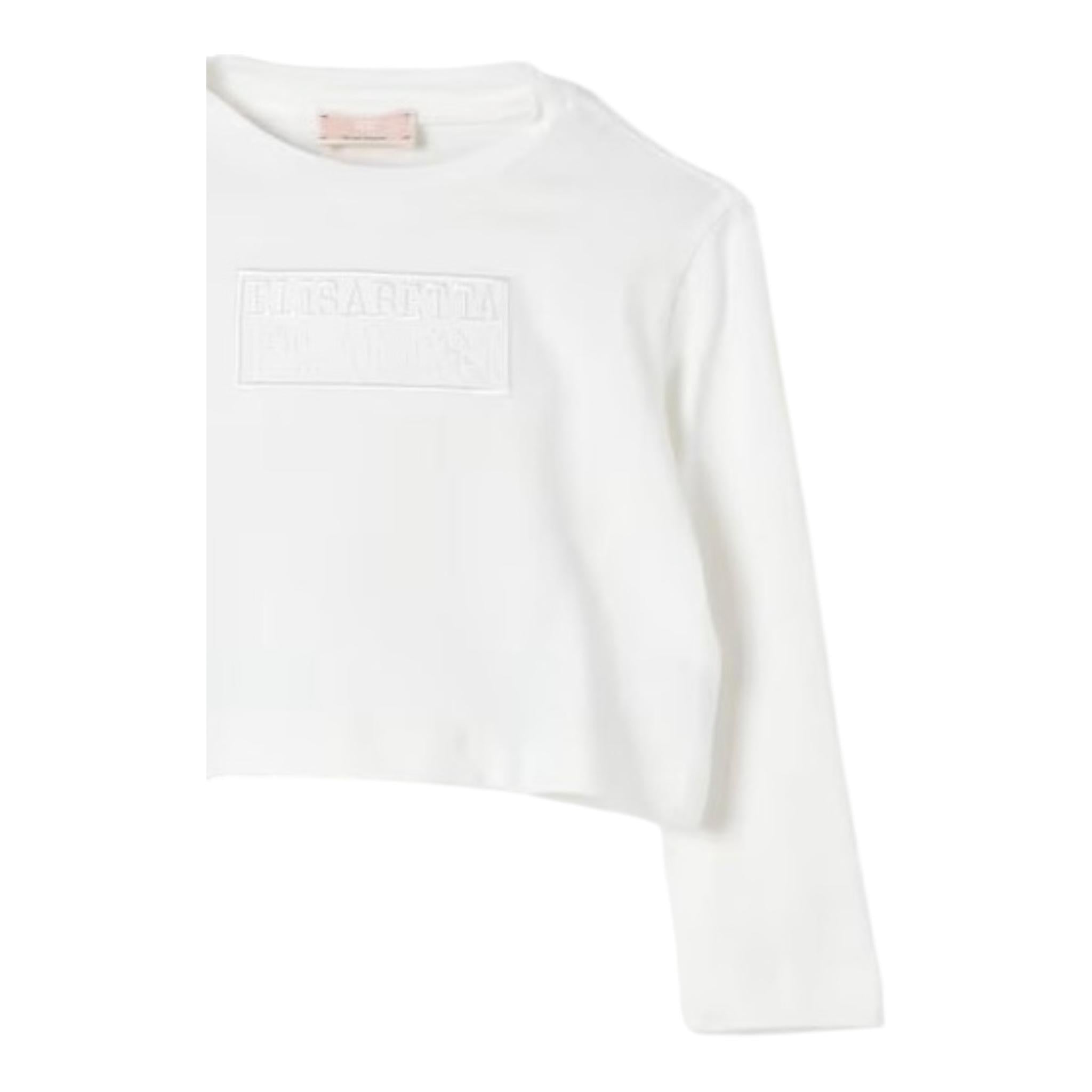ELISABETTA FRANCHI shirt girocollo tinta unita con stampa Panna per Neonata EFTS224XN PANNA ELISABETTA FRANCHI