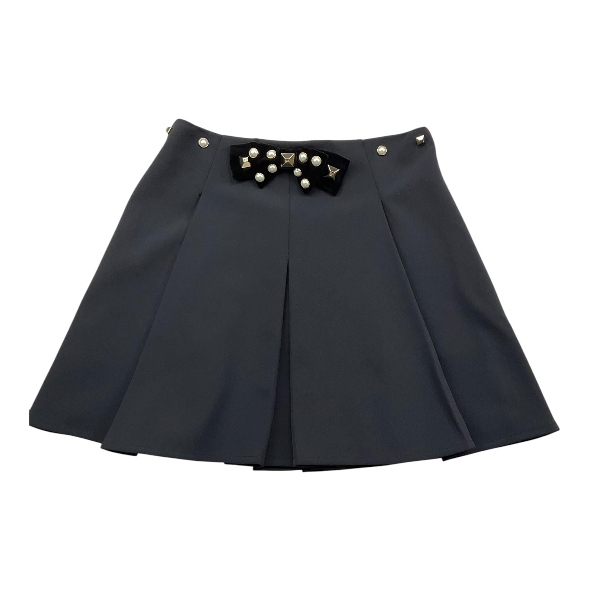ELISABETTA FRANCHI gonna tinta unita con fiocco e applicazioni Nero per Bambina EFGO133 NERO ELISABETTA FRANCHI