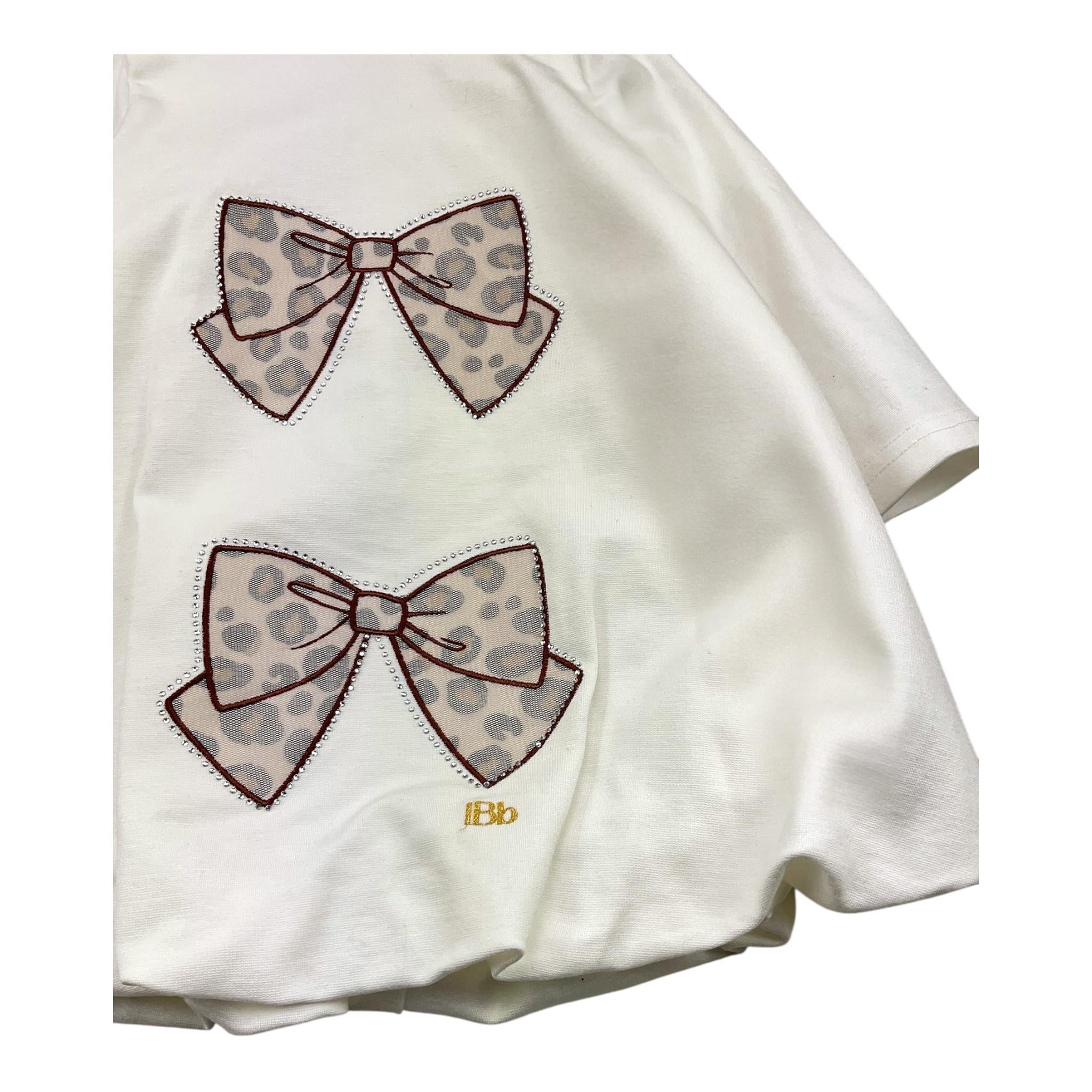 LE BEBE' abito manica lunga tinta unita con stampa fiocchi Panna per Neonata LBG6046 PANNA LE BEBE'